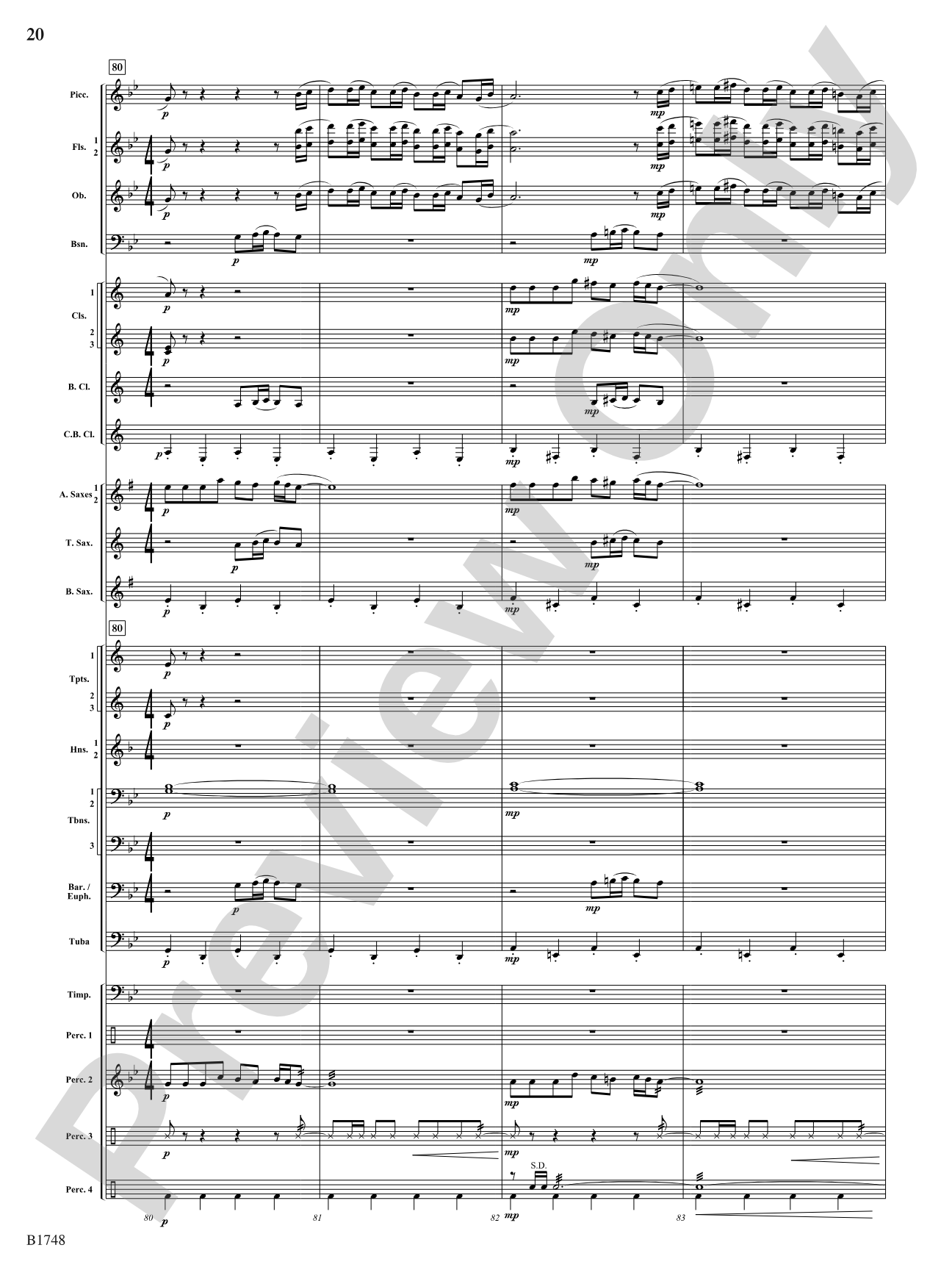 Come Down Rain: Score