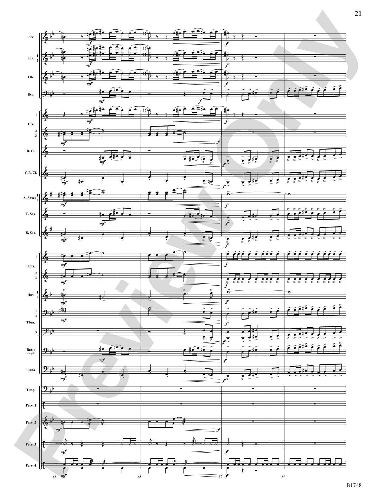 Come Down Rain: Score