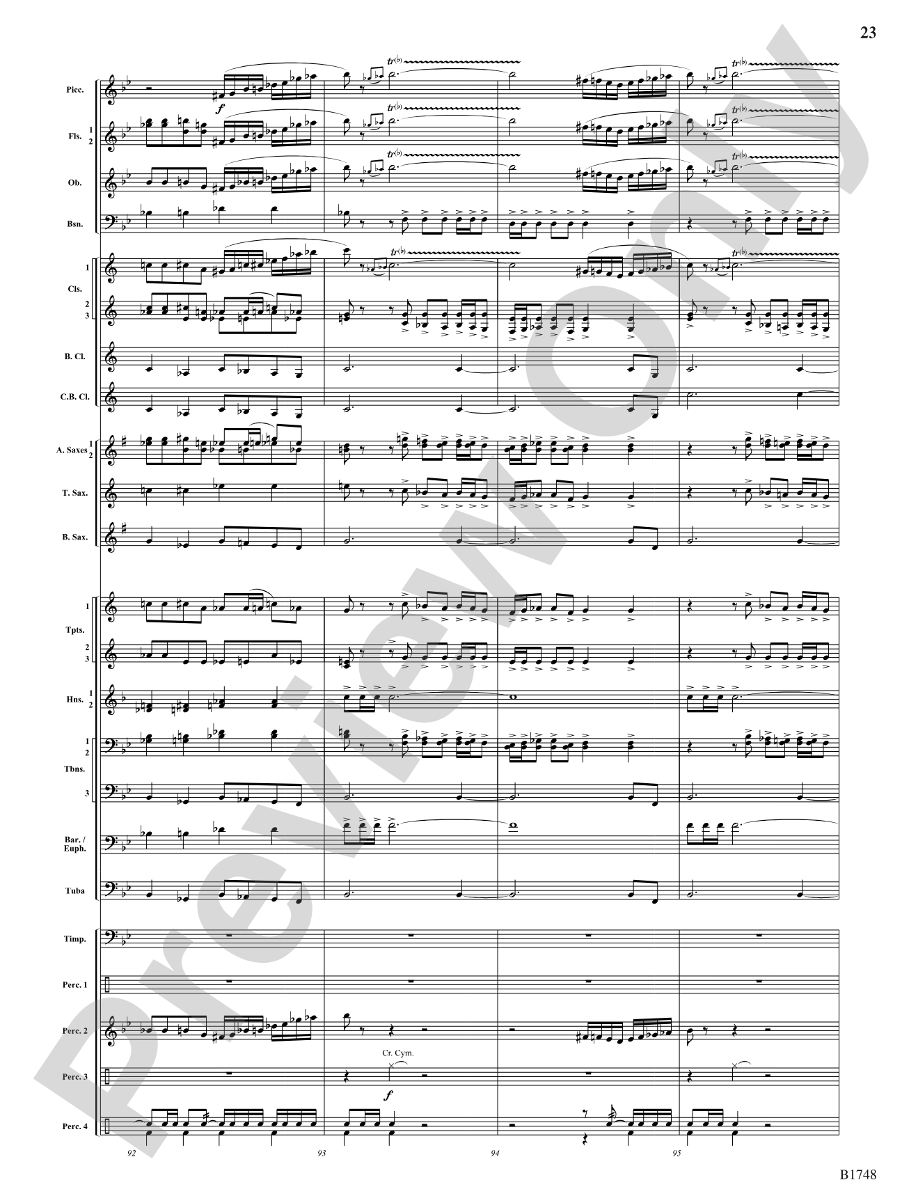 Come Down Rain: Score