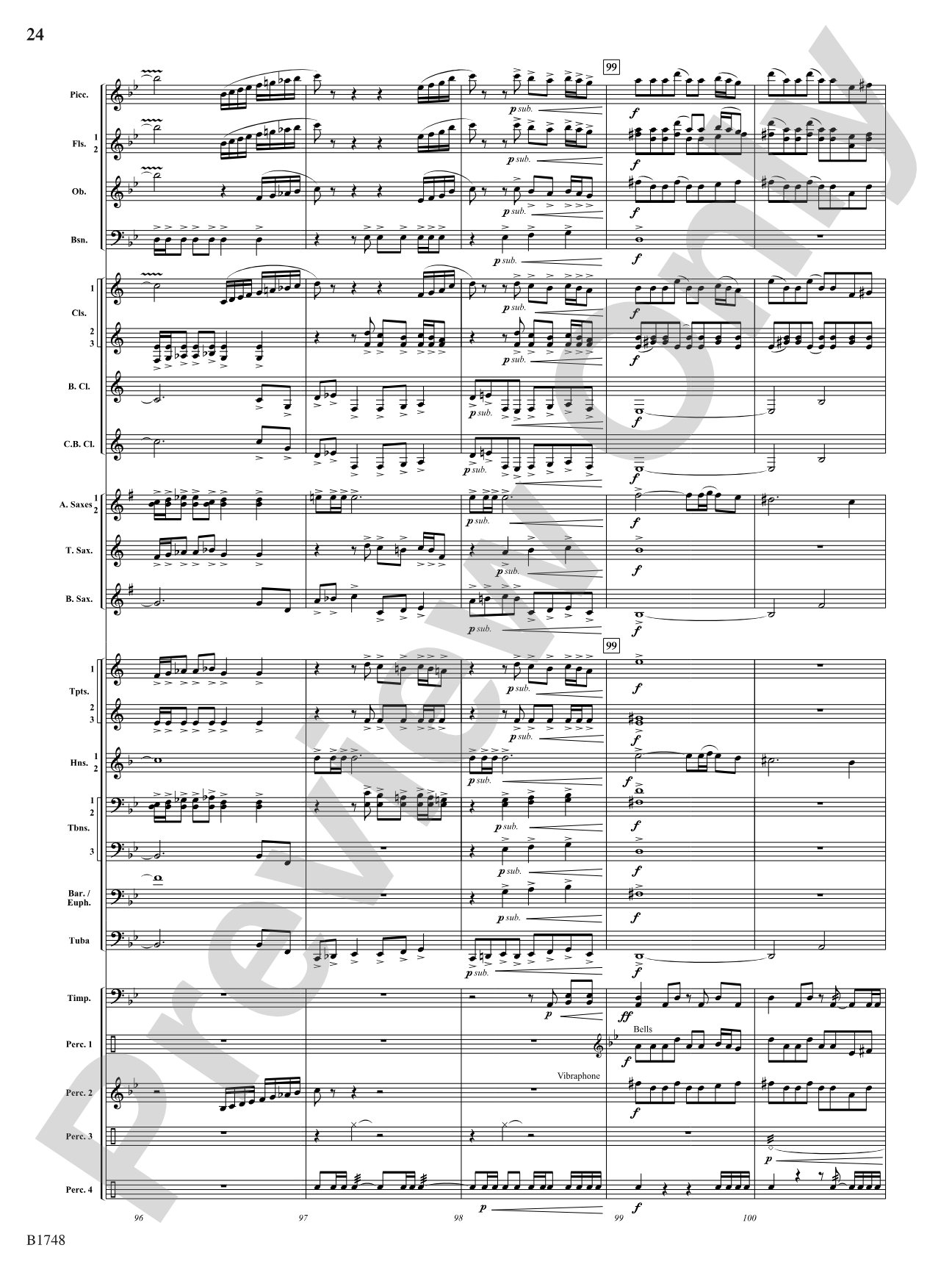 Come Down Rain: Score