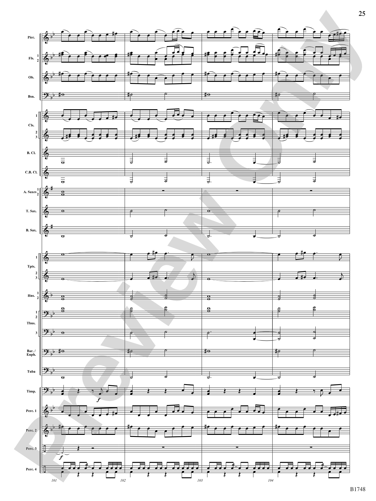 Come Down Rain: Score