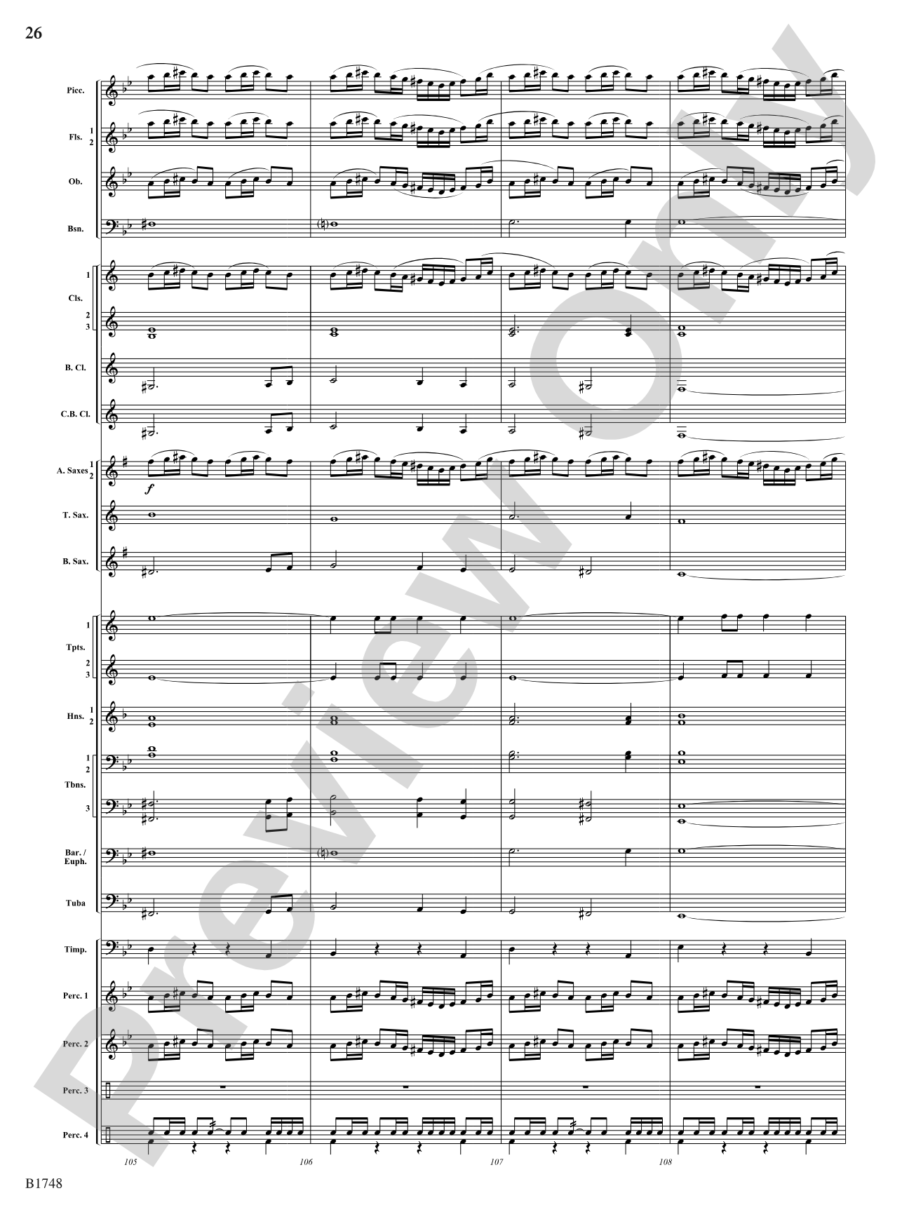 Come Down Rain: Score