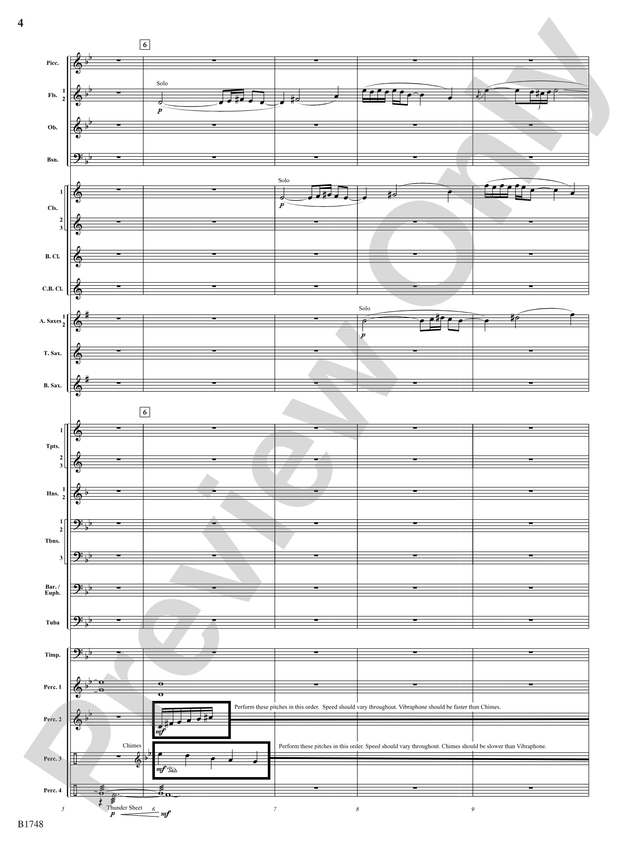 Come Down Rain: Score