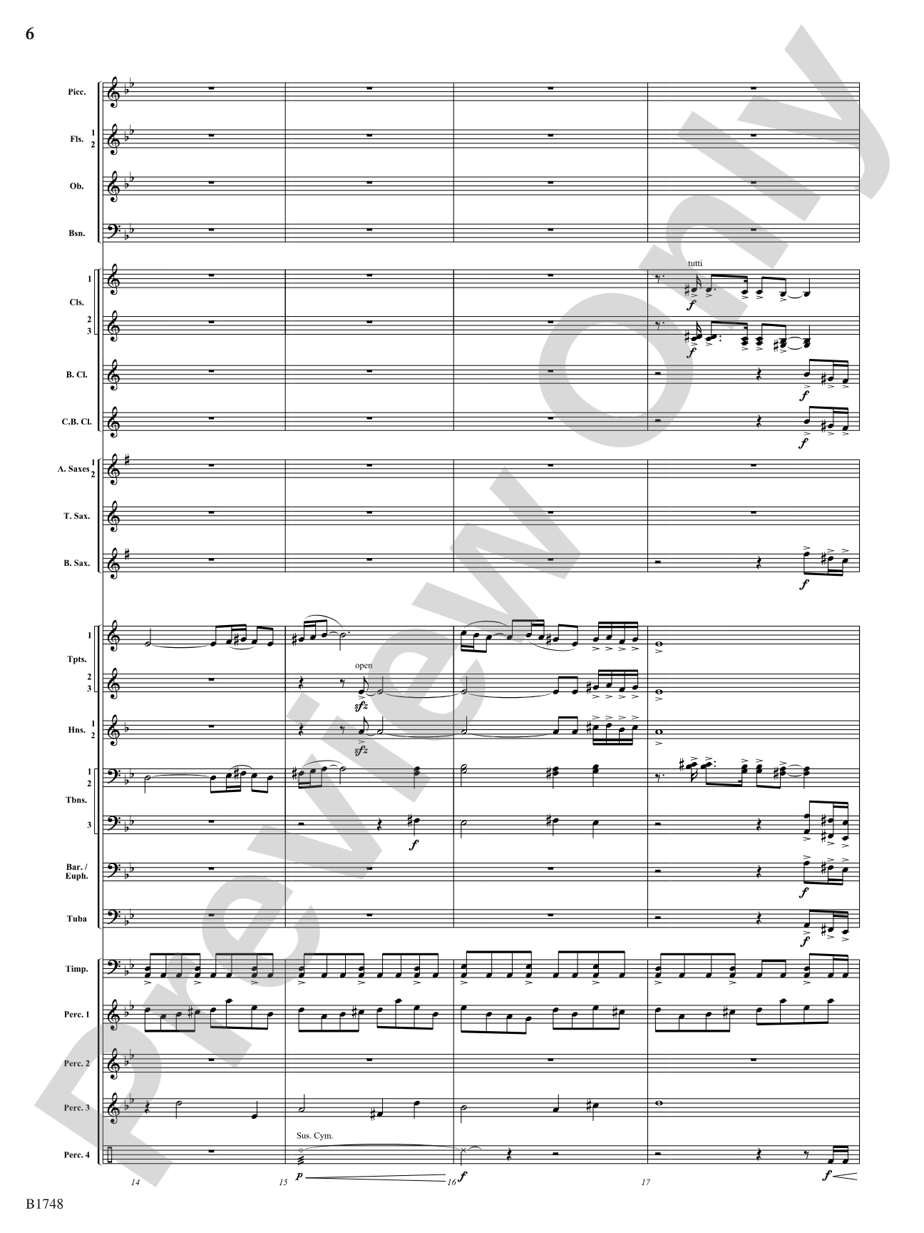 Come Down Rain: Score