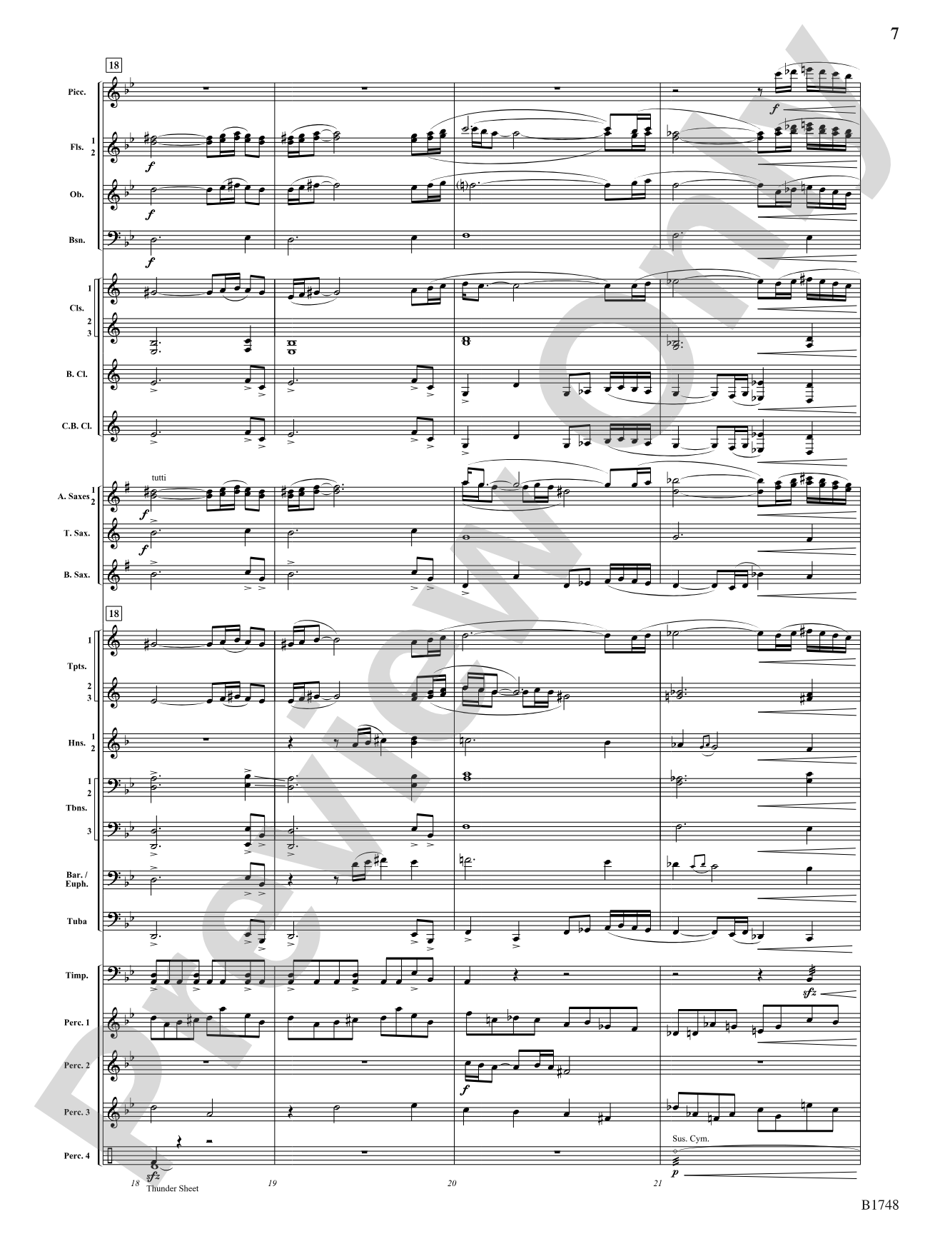 Come Down Rain: Score