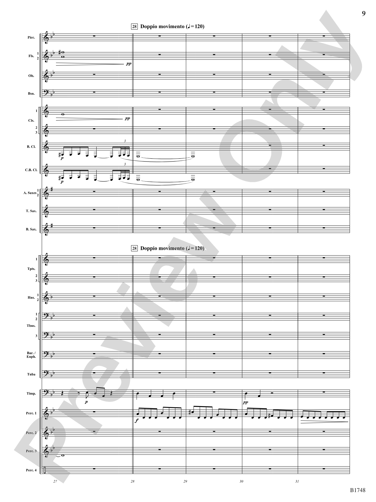 Come Down Rain: Score