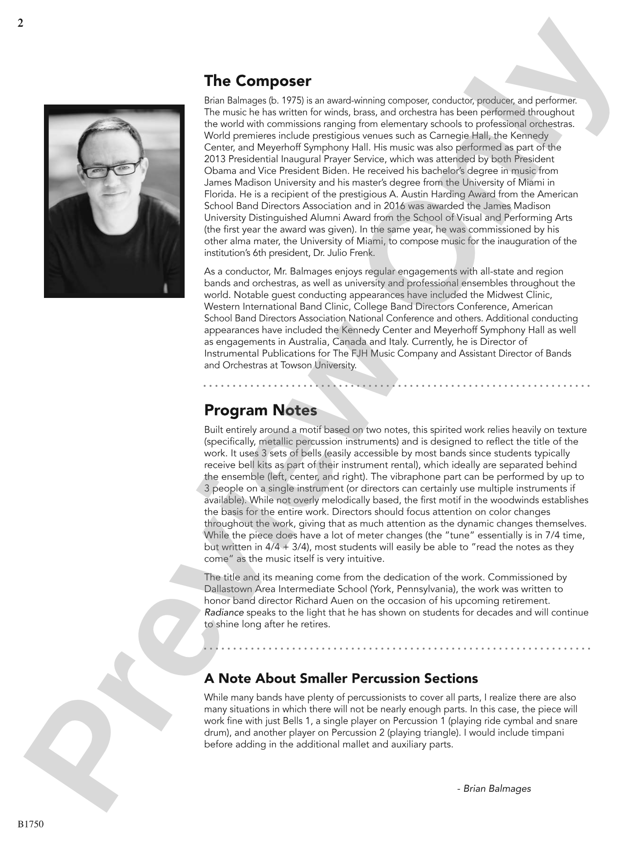 Radiance: Concert Band Conductor Score & Parts