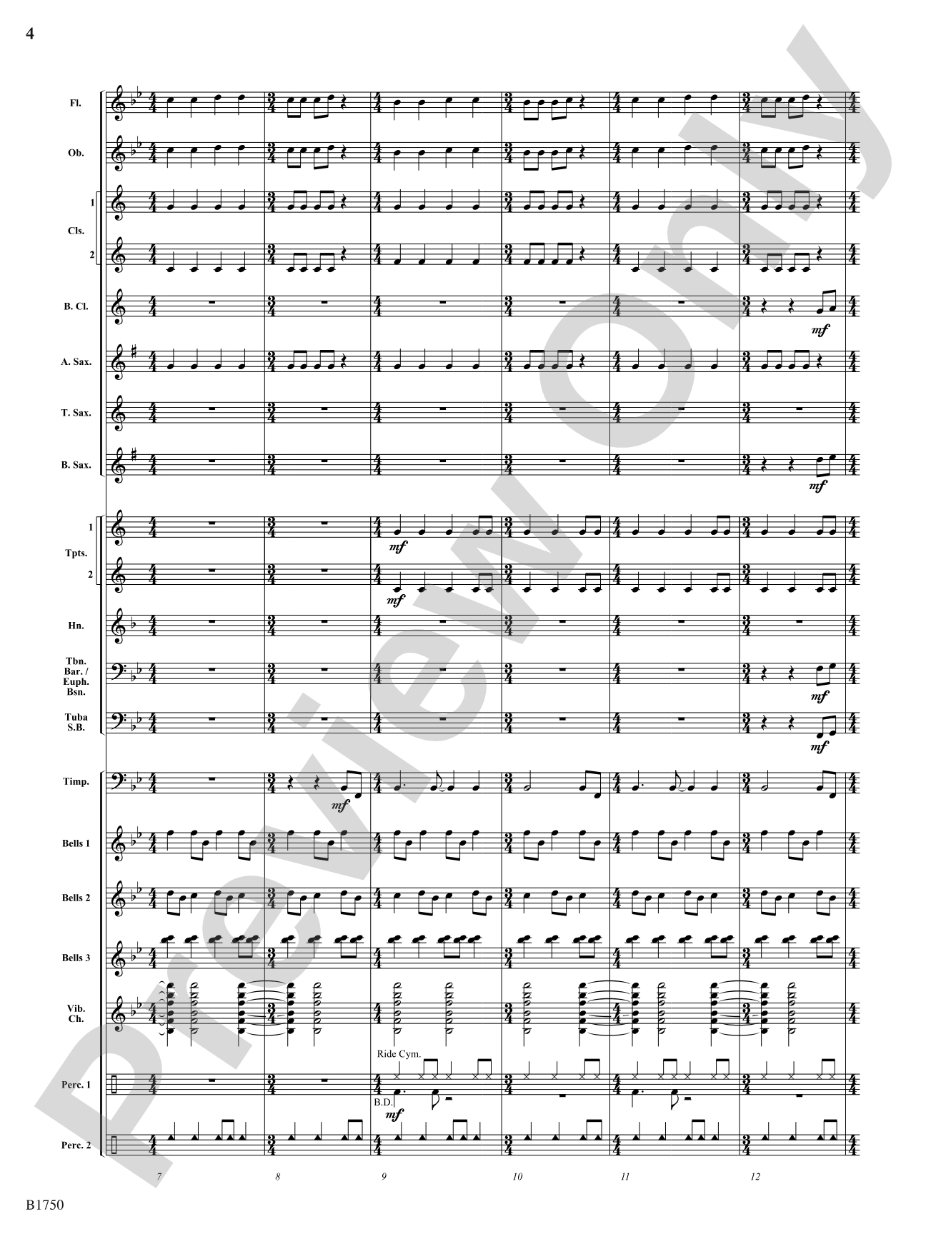 Radiance: Concert Band Conductor Score & Parts