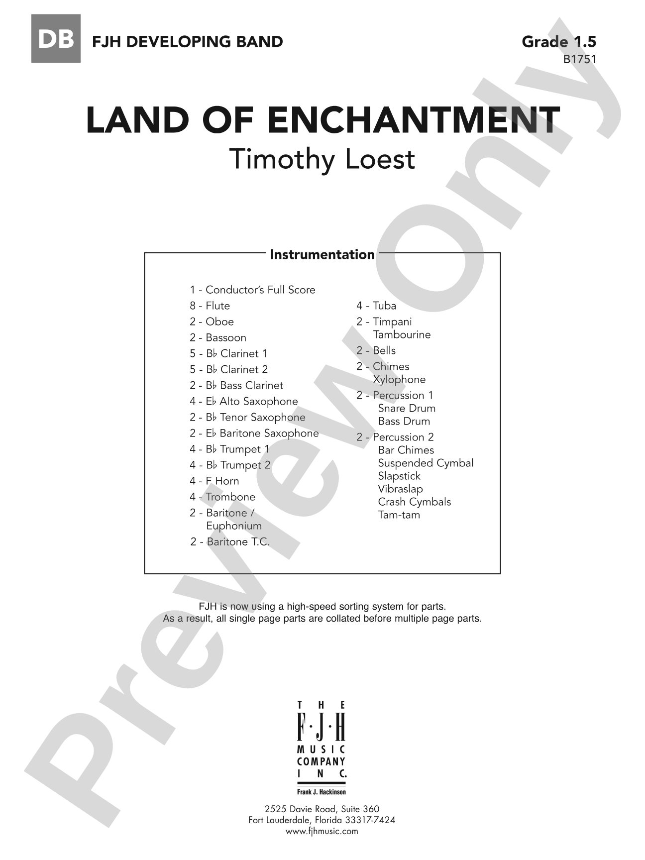 Land of Enchantment: Concert Band Conductor Score & Parts