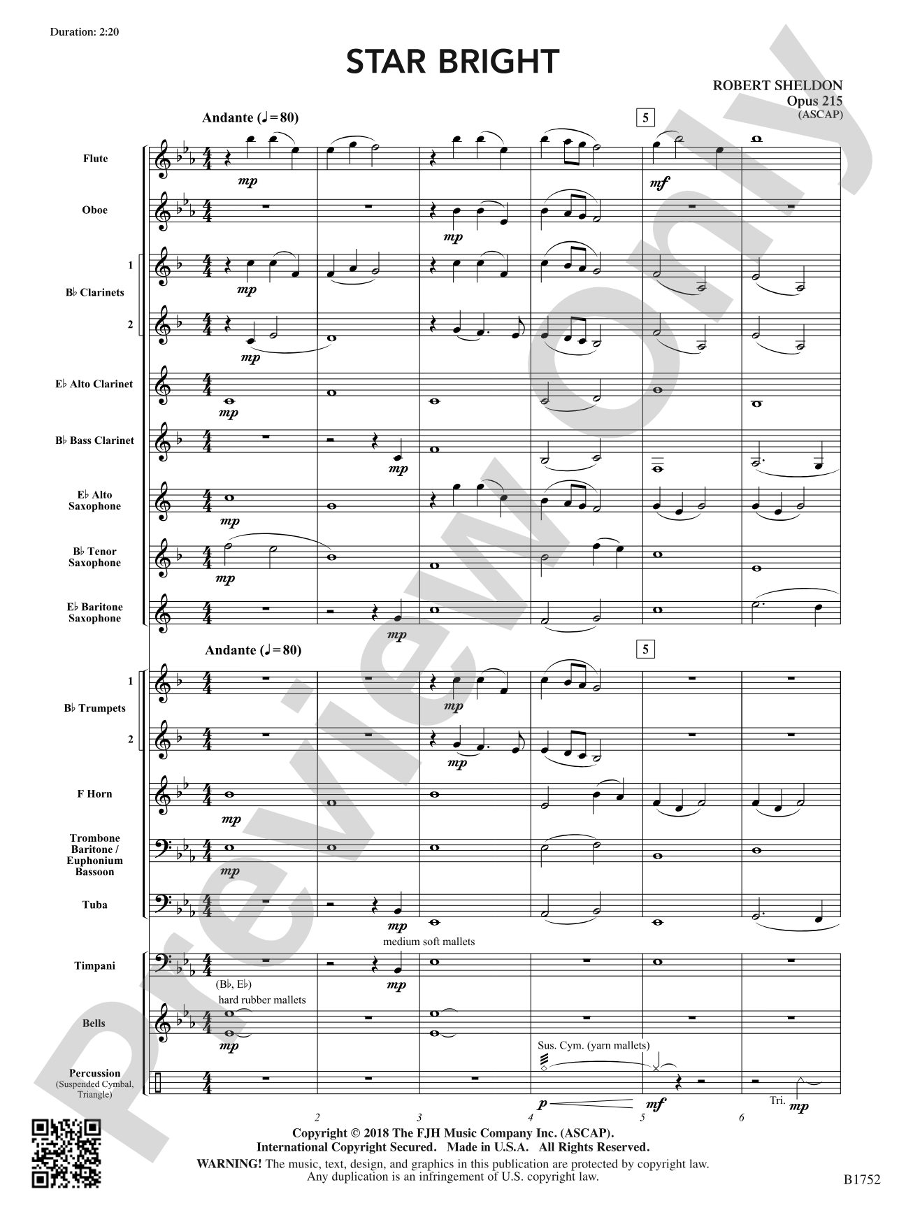 Star Bright: Concert Band Conductor Score & Parts