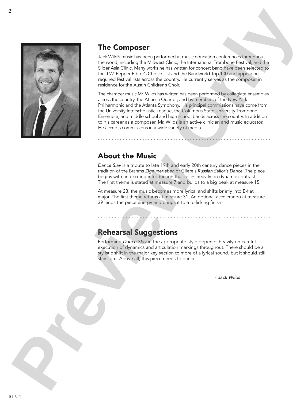 Dance Slav: Concert Band Conductor Score & Parts