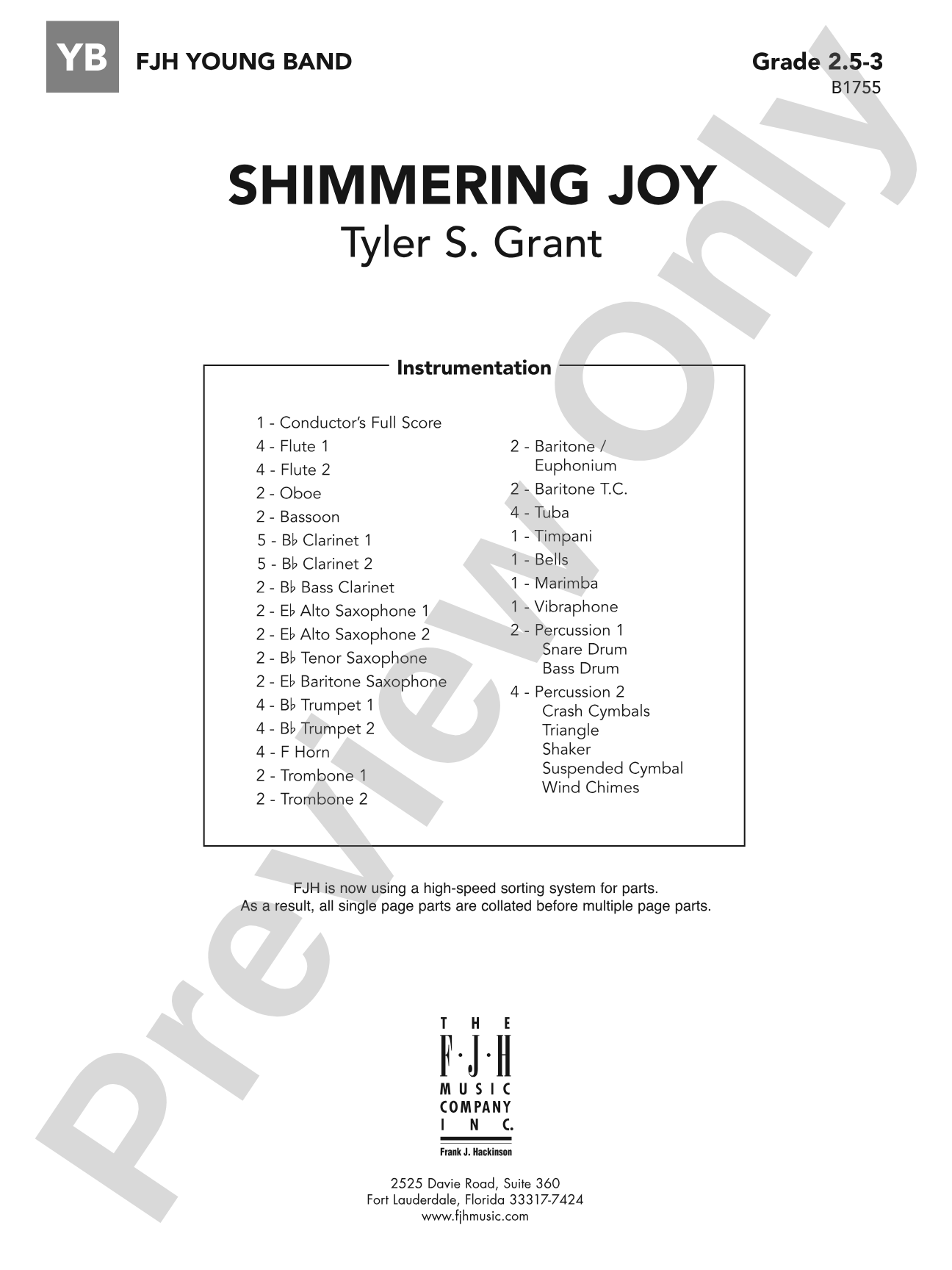 Shimmering Joy: Concert Band Conductor Score & Parts