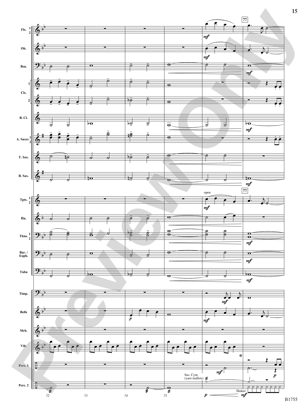 Shimmering Joy: Concert Band Conductor Score & Parts