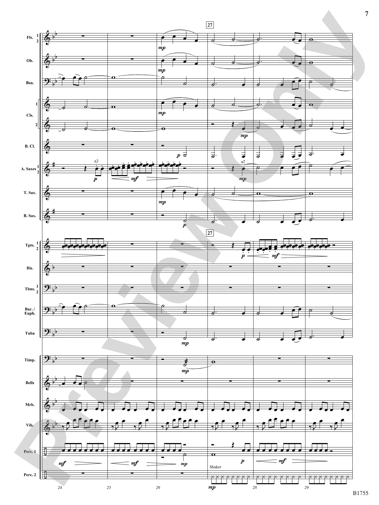 Shimmering Joy: Concert Band Conductor Score & Parts