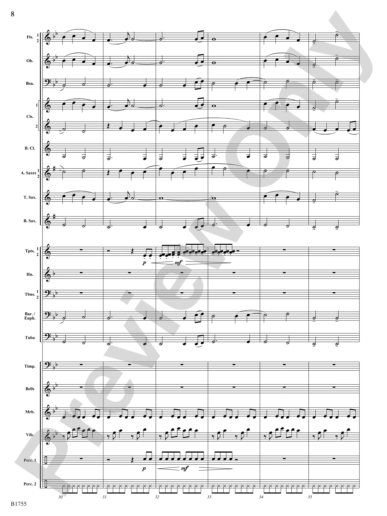 Shimmering Joy: Concert Band Conductor Score & Parts
