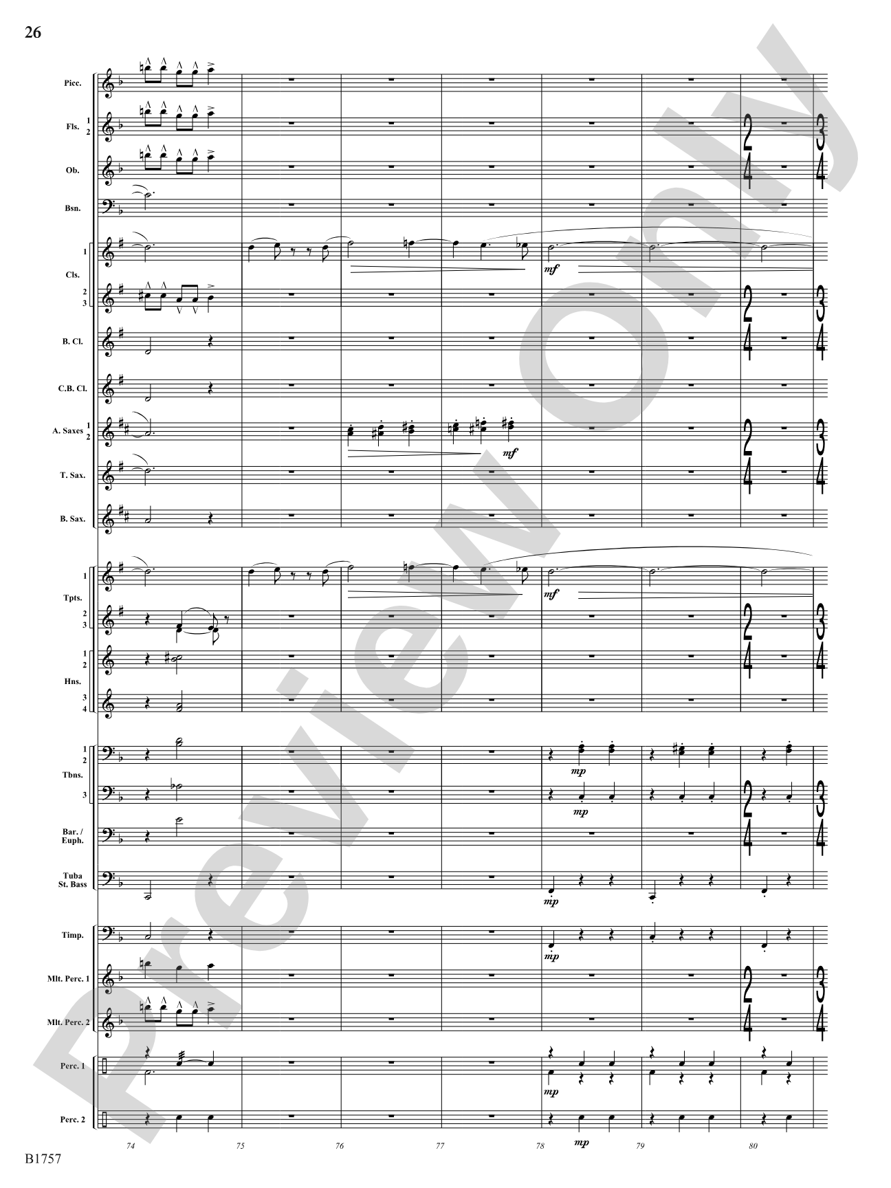 Metamorphic Dances: Concert Band Conductor Score & Parts