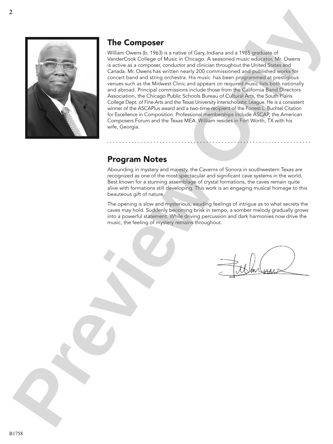 Caverns of Sonora: Concert Band Conductor Score & Parts