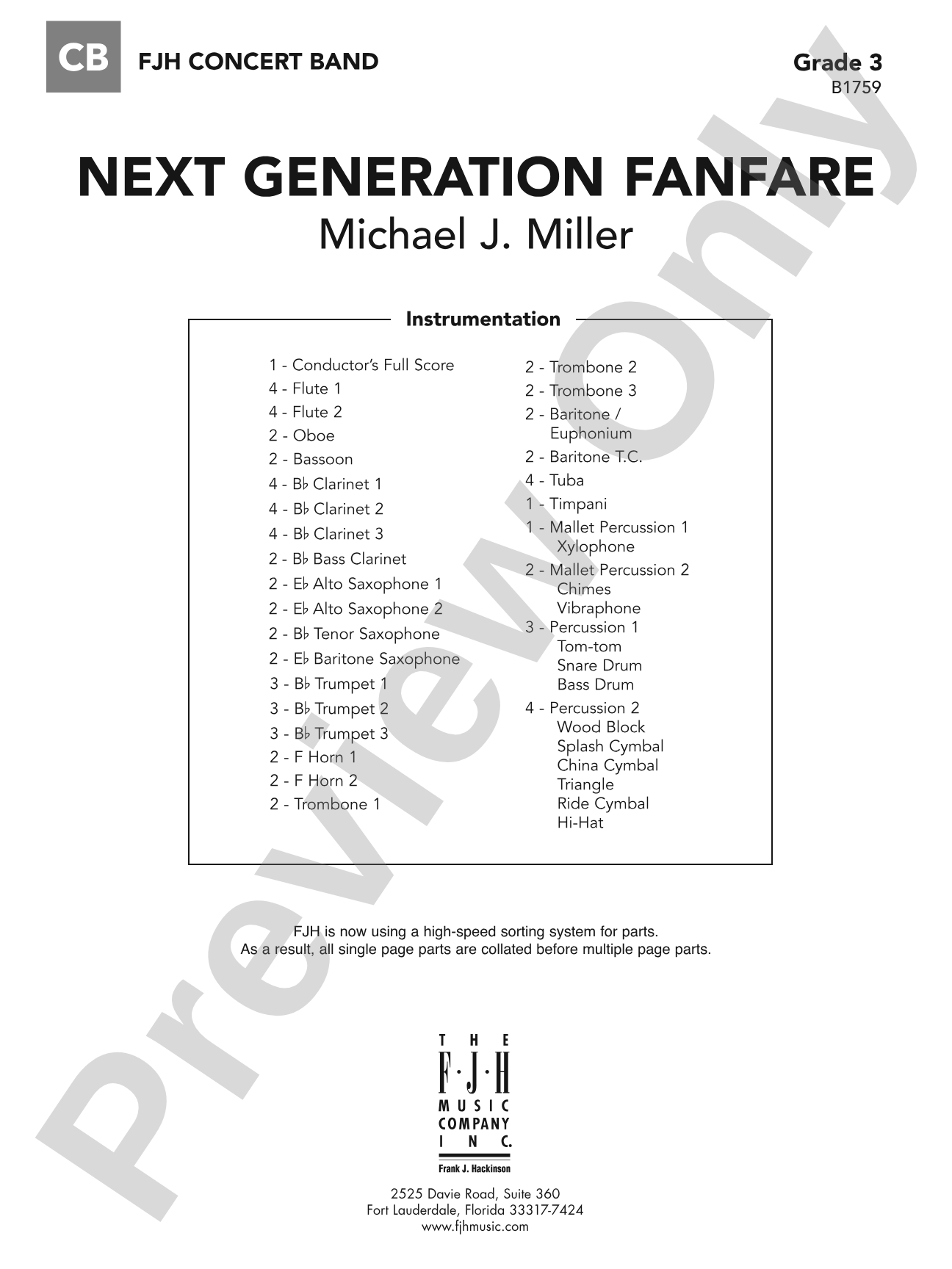 Next Generation Fanfare: Concert Band Conductor Score & Parts