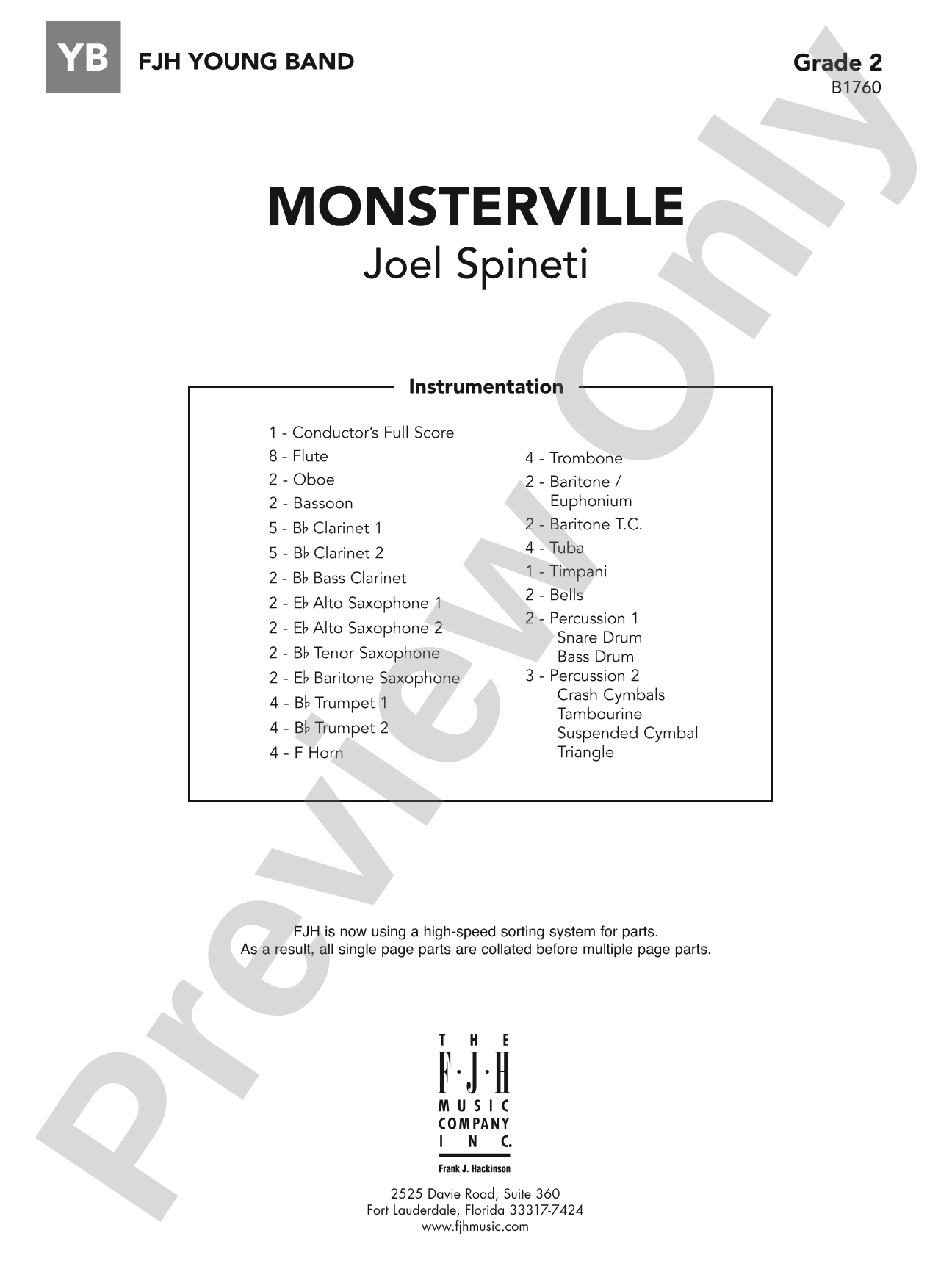 Monsterville: Concert Band Conductor Score & Parts