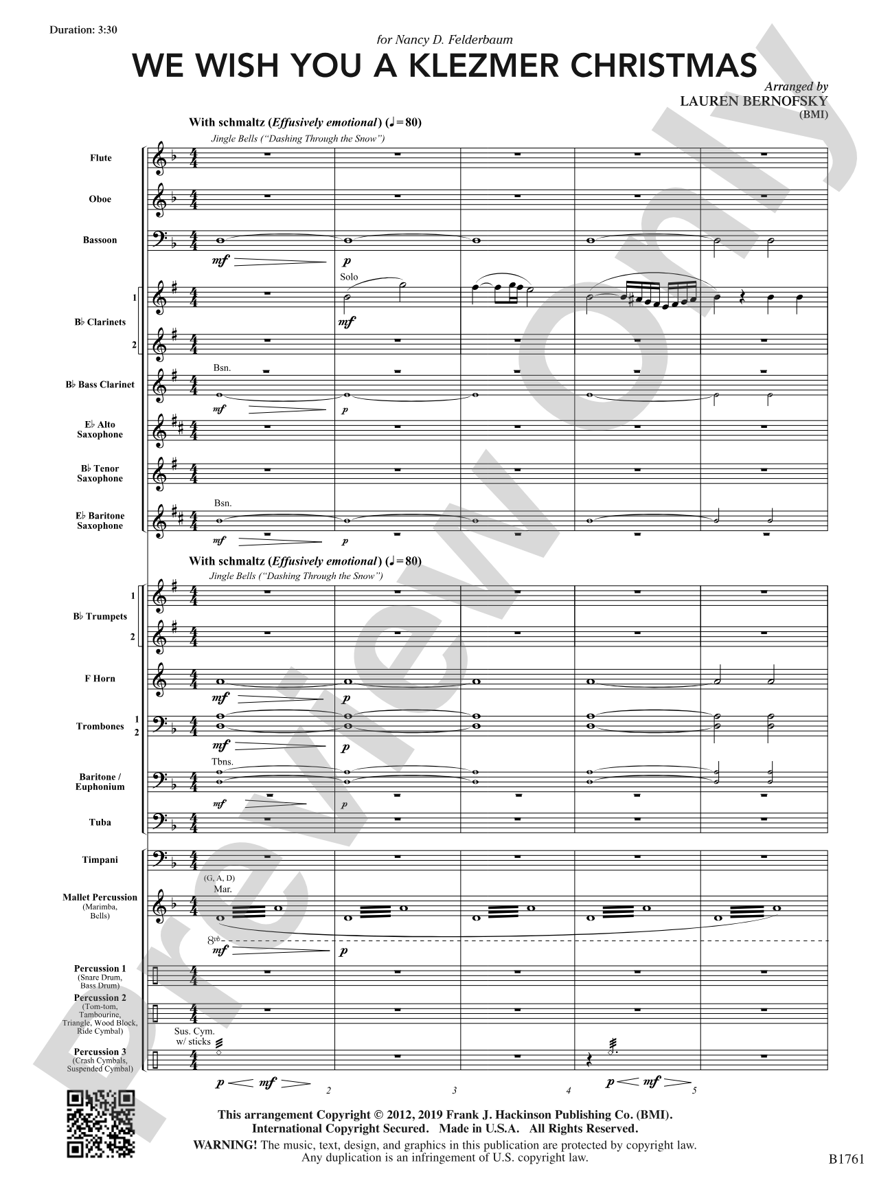 We Wish You A Klezmer Christmas: Concert Band Conductor Score & Parts