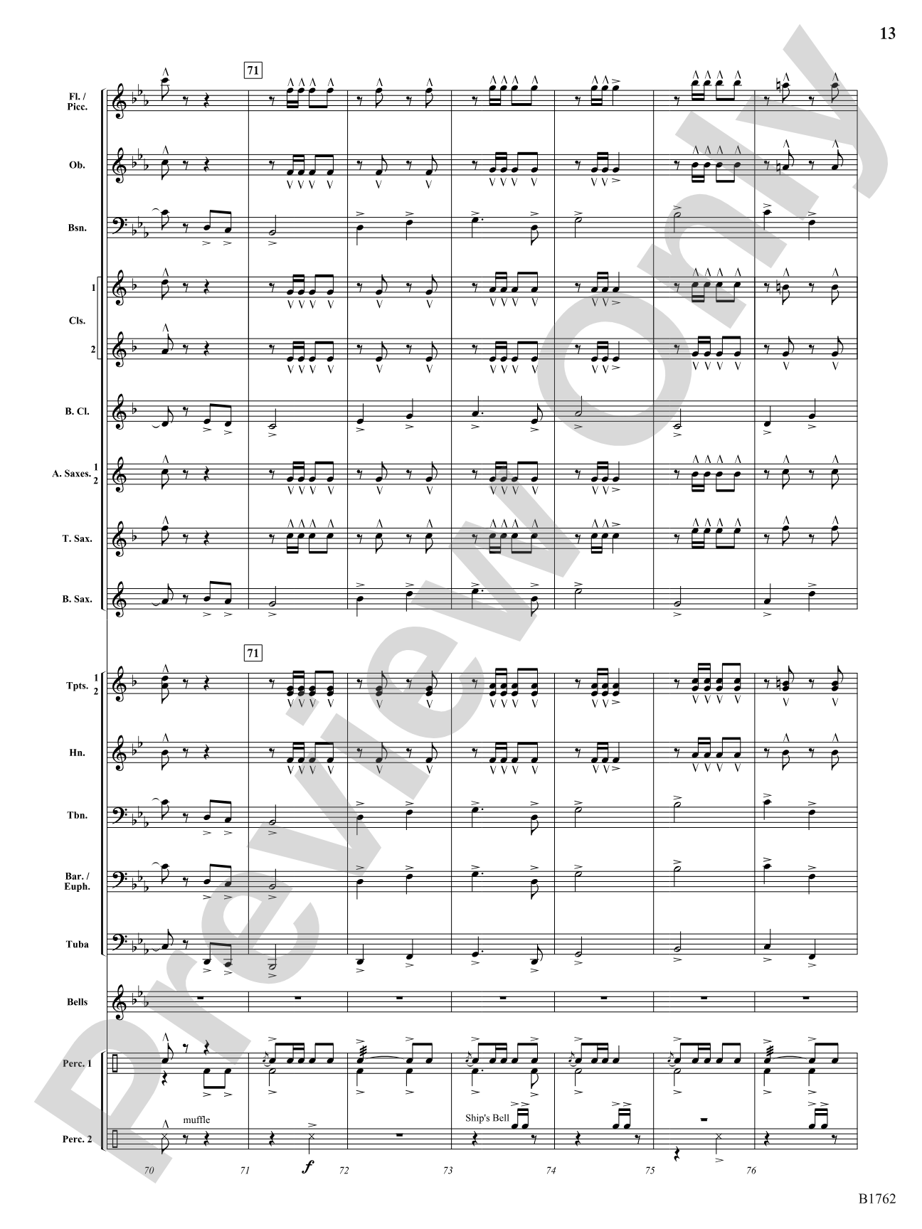 The Golden Thirteen: Concert Band Conductor Score & Parts