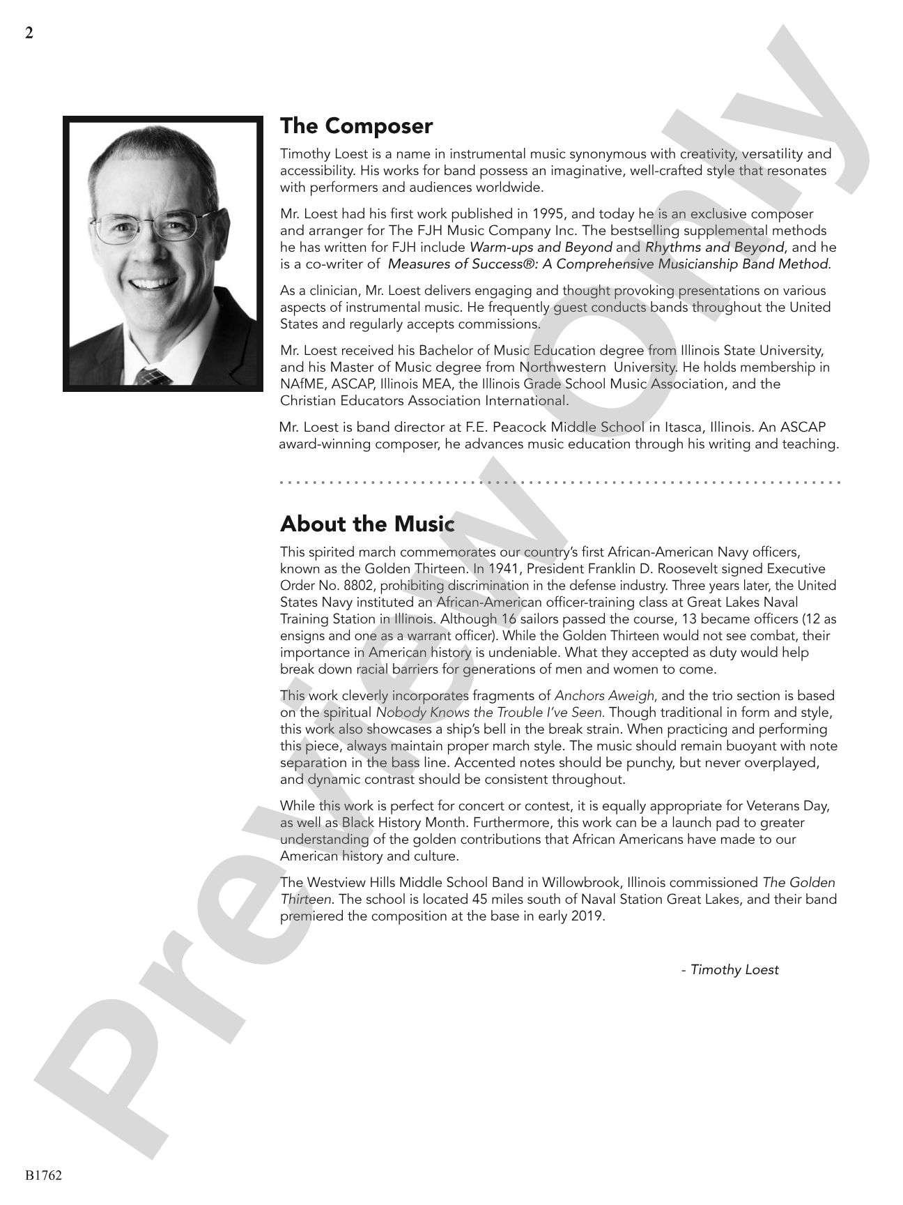 The Golden Thirteen: Concert Band Conductor Score & Parts