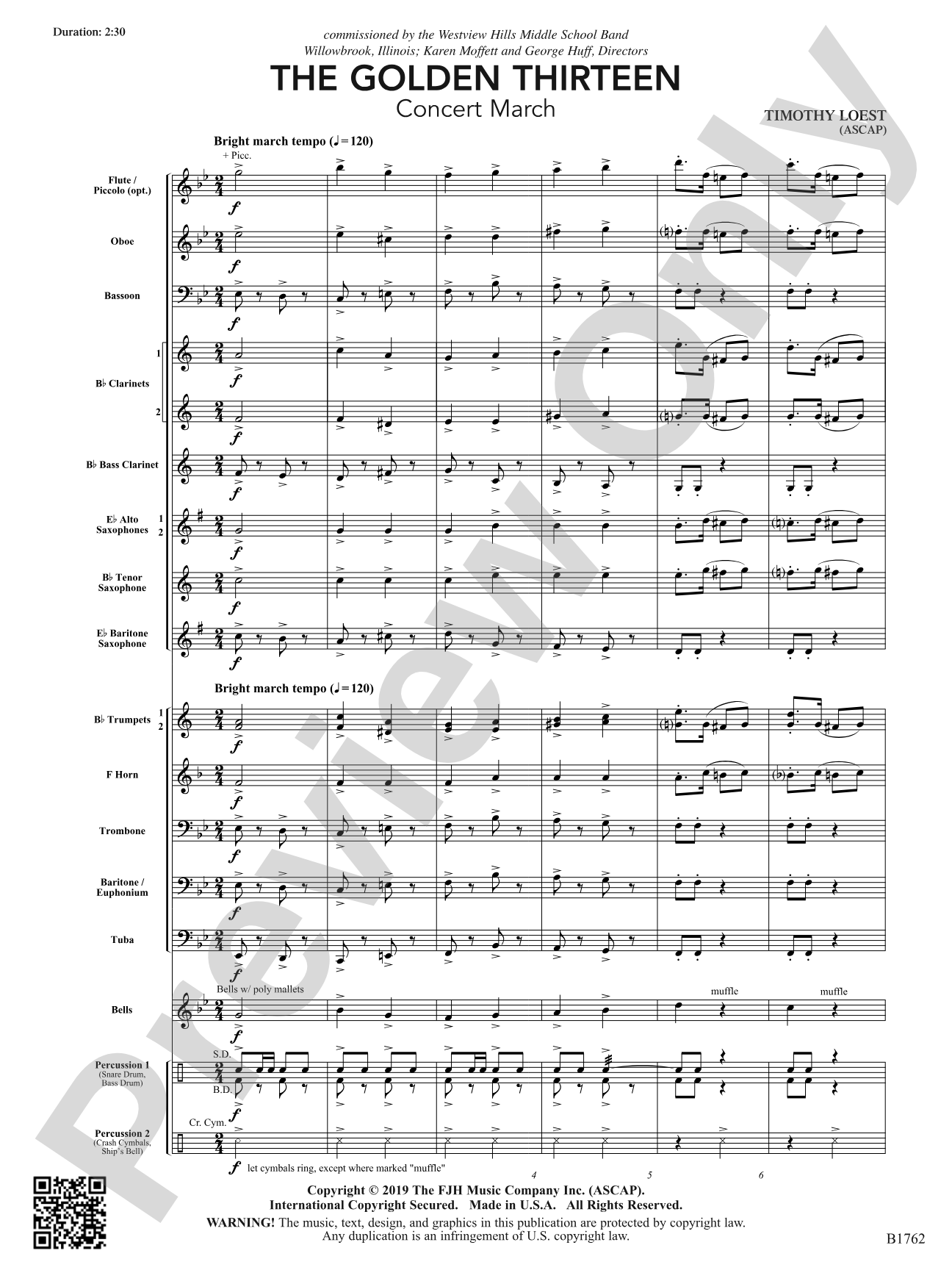 The Golden Thirteen: Concert Band Conductor Score & Parts