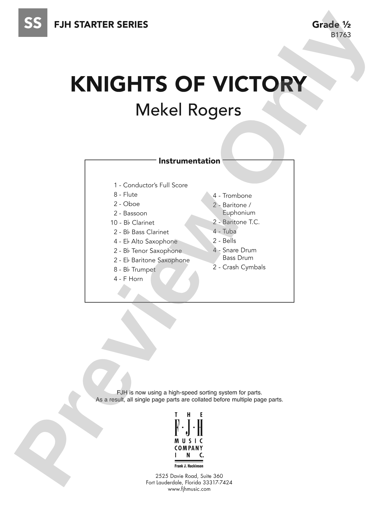 Knights of Victory: Concert Band Conductor Score & Parts