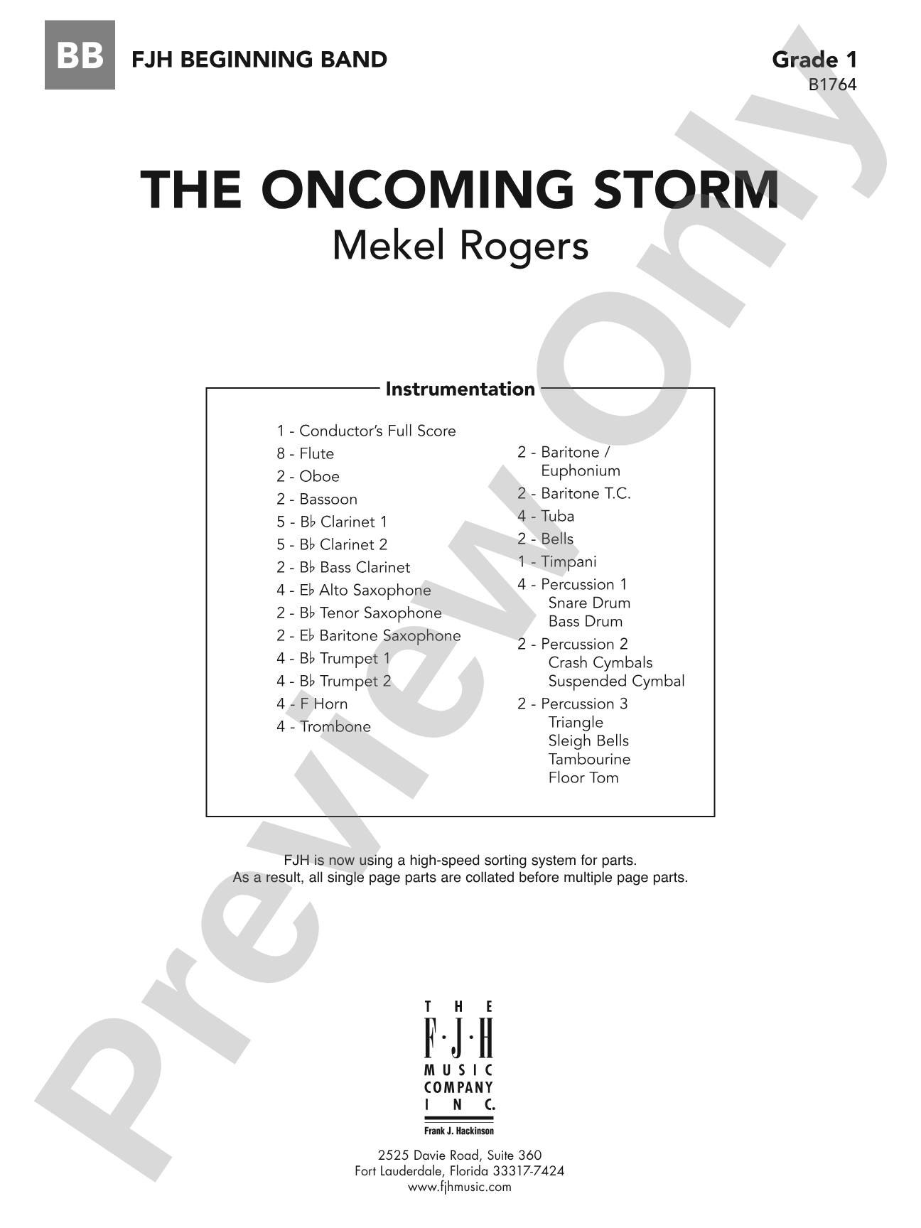 The Oncoming Storm: Concert Band Conductor Score & Parts