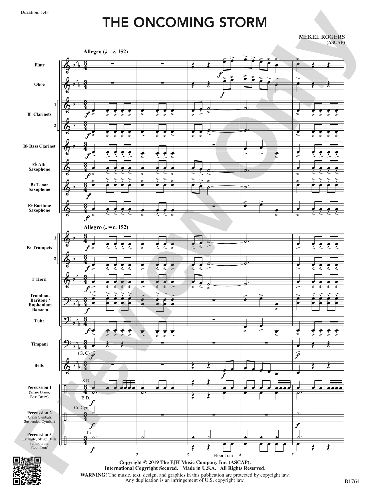 The Oncoming Storm: Concert Band Conductor Score & Parts