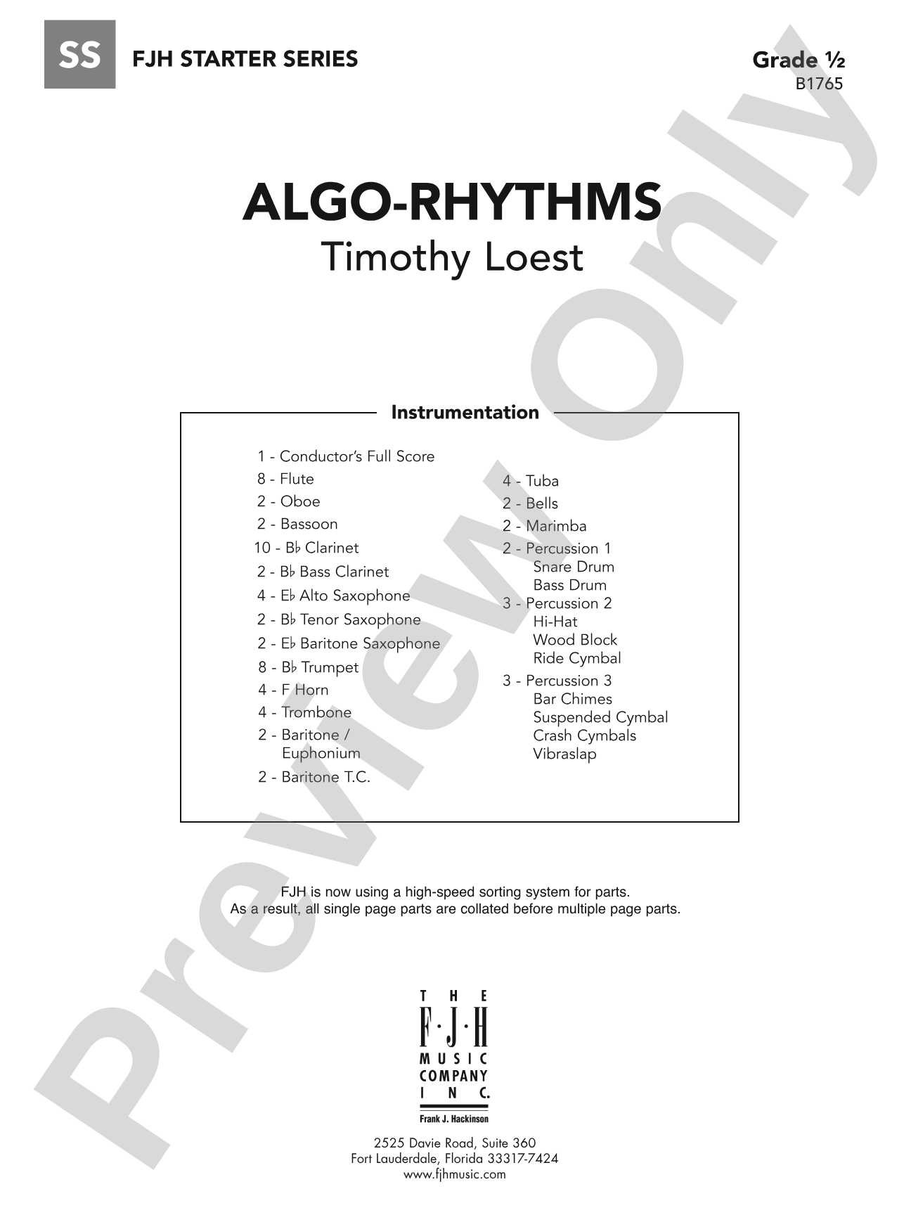 Algo-Rhythms: Concert Band Conductor Score & Parts