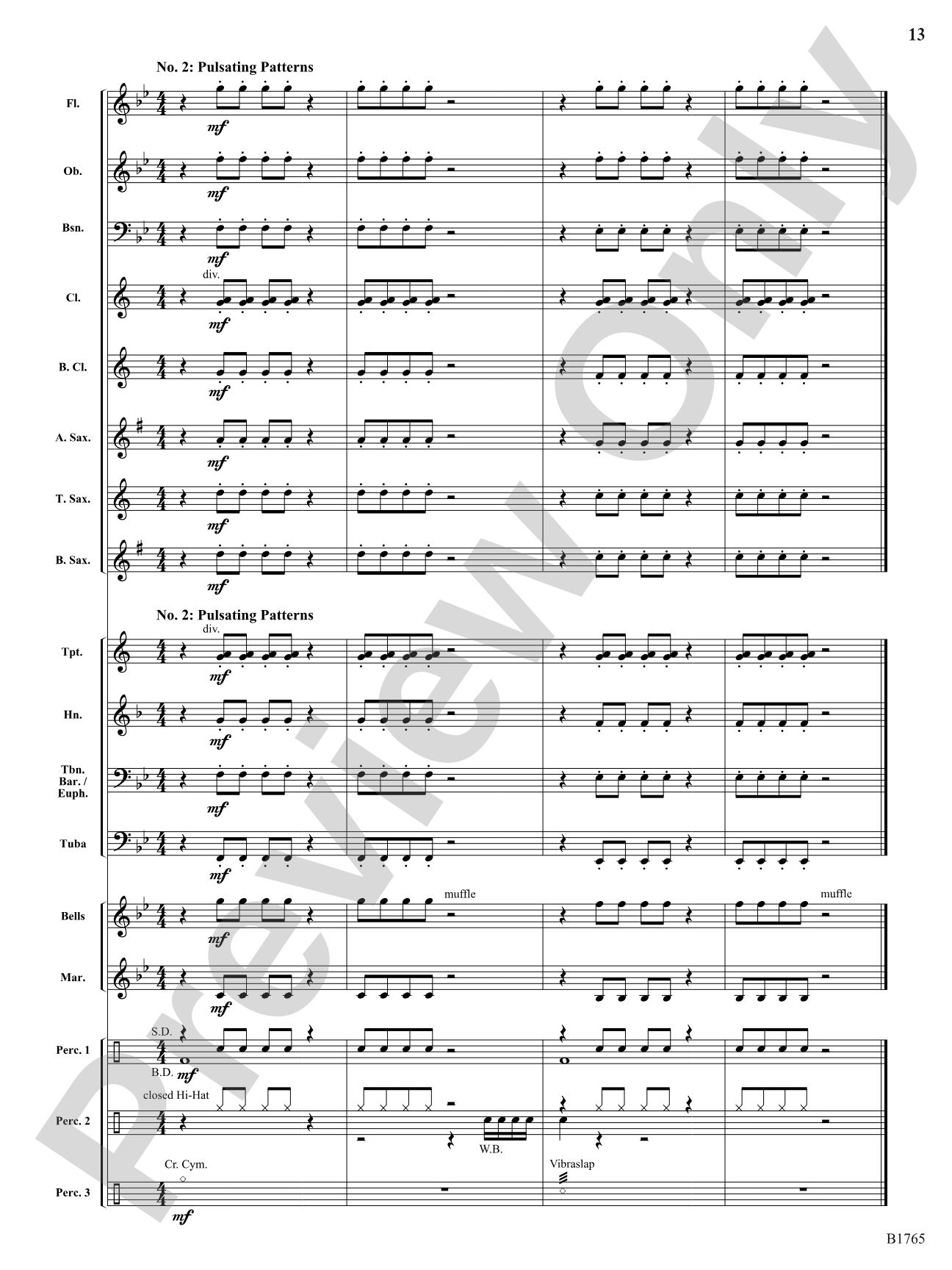 Algo-Rhythms: Concert Band Conductor Score & Parts