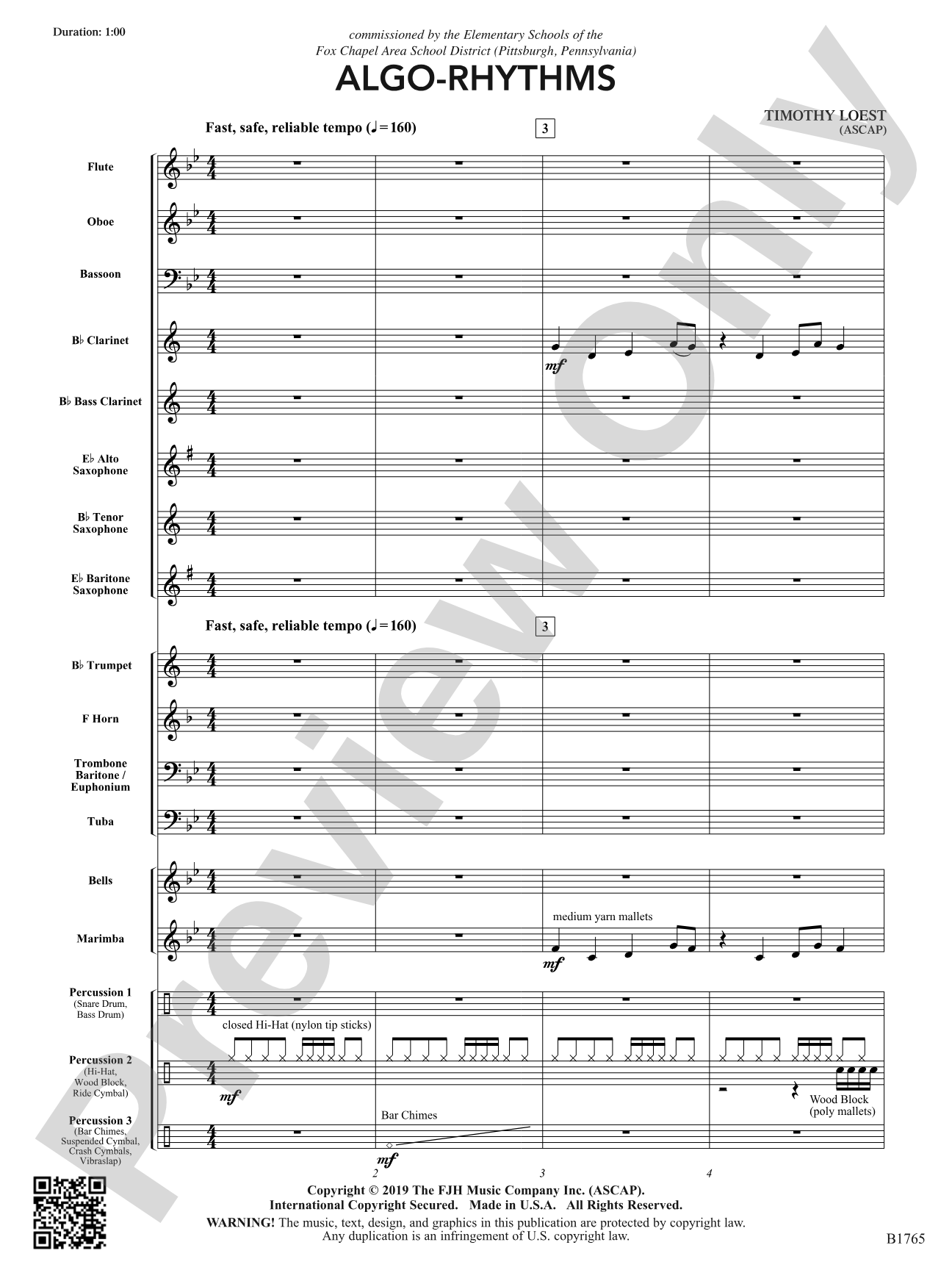 Algo-Rhythms: Concert Band Conductor Score & Parts