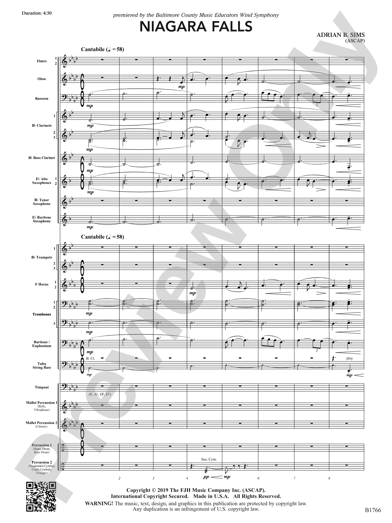 Niagara Falls: Concert Band Conductor Score & Parts