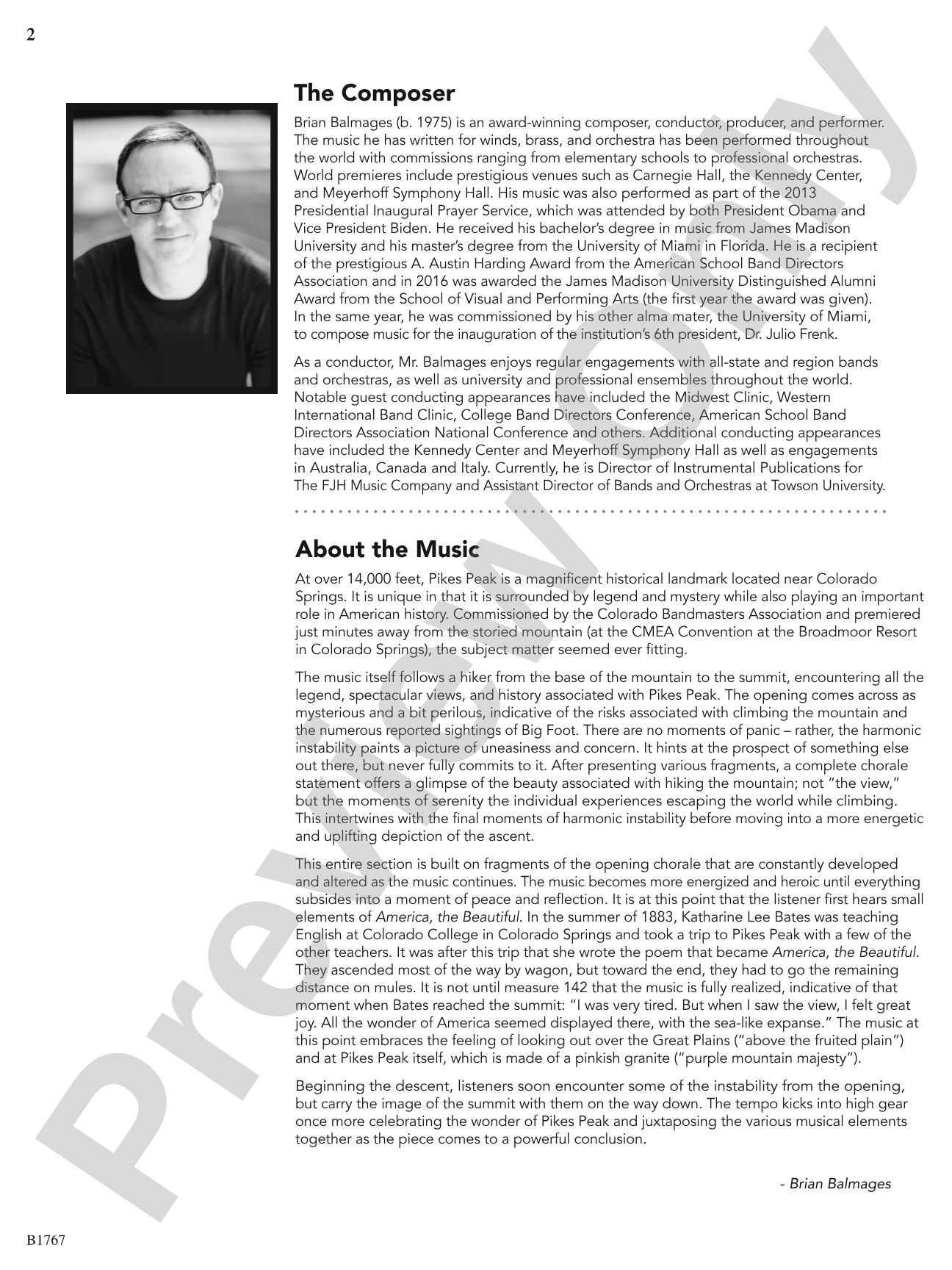 Pikes Peak: Concert Band Conductor Score & Parts