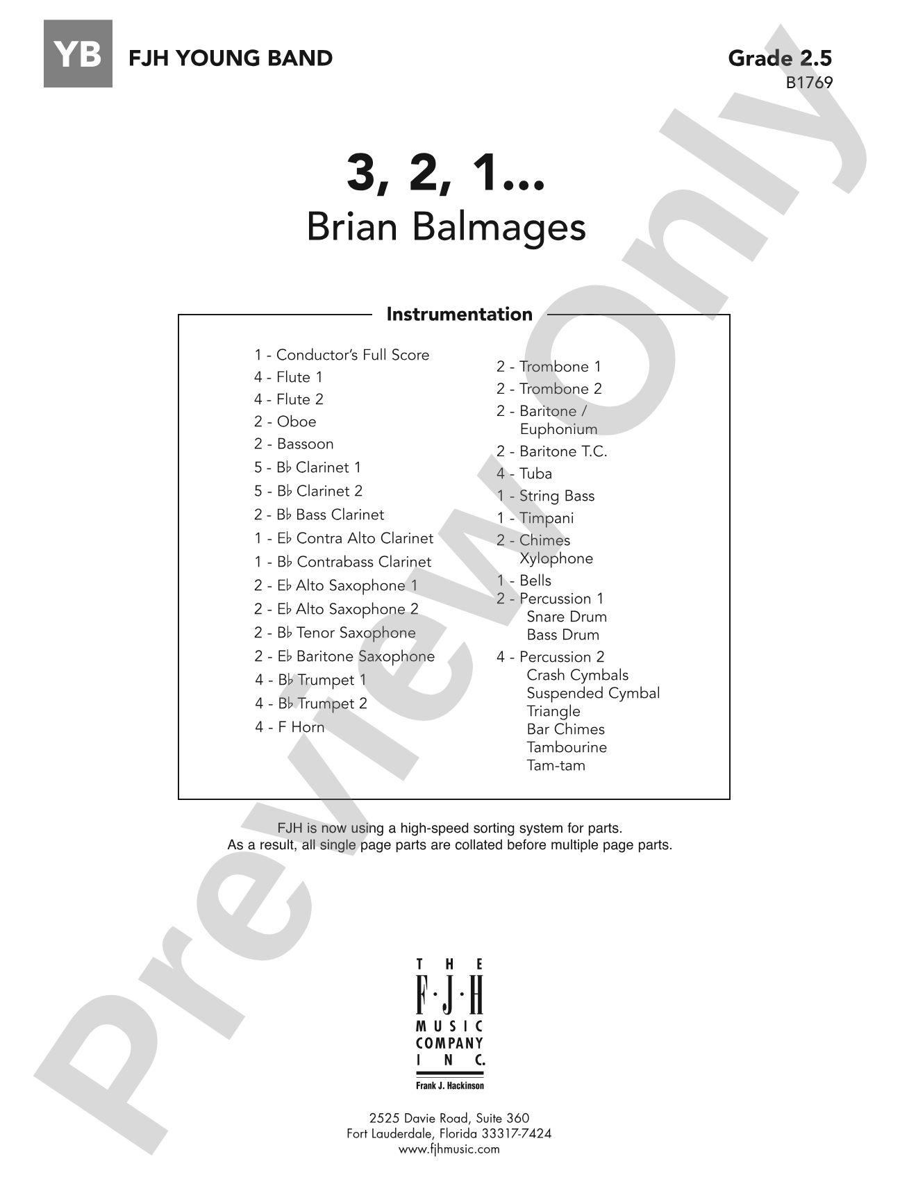 3, 2, 1...: Concert Band Conductor Score & Parts
