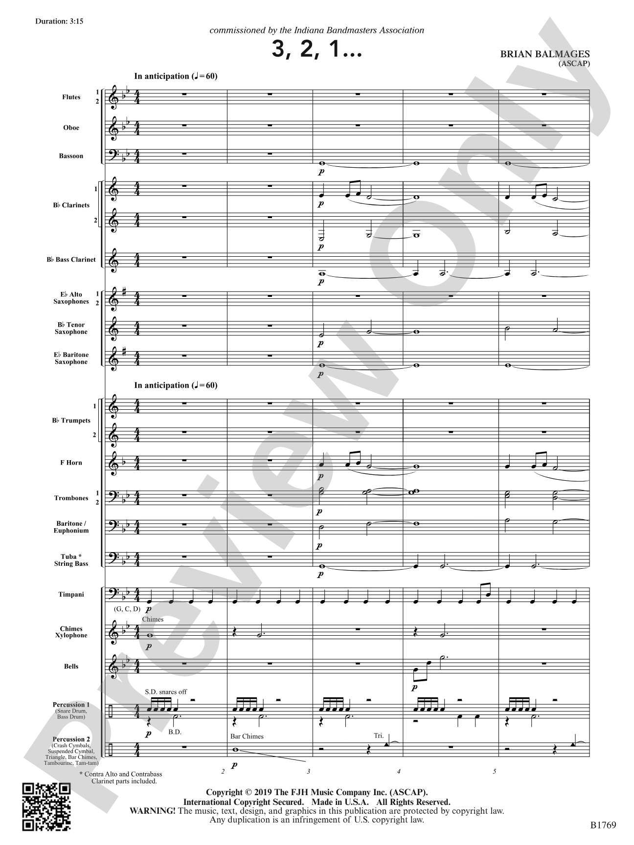 3, 2, 1...: Concert Band Conductor Score & Parts