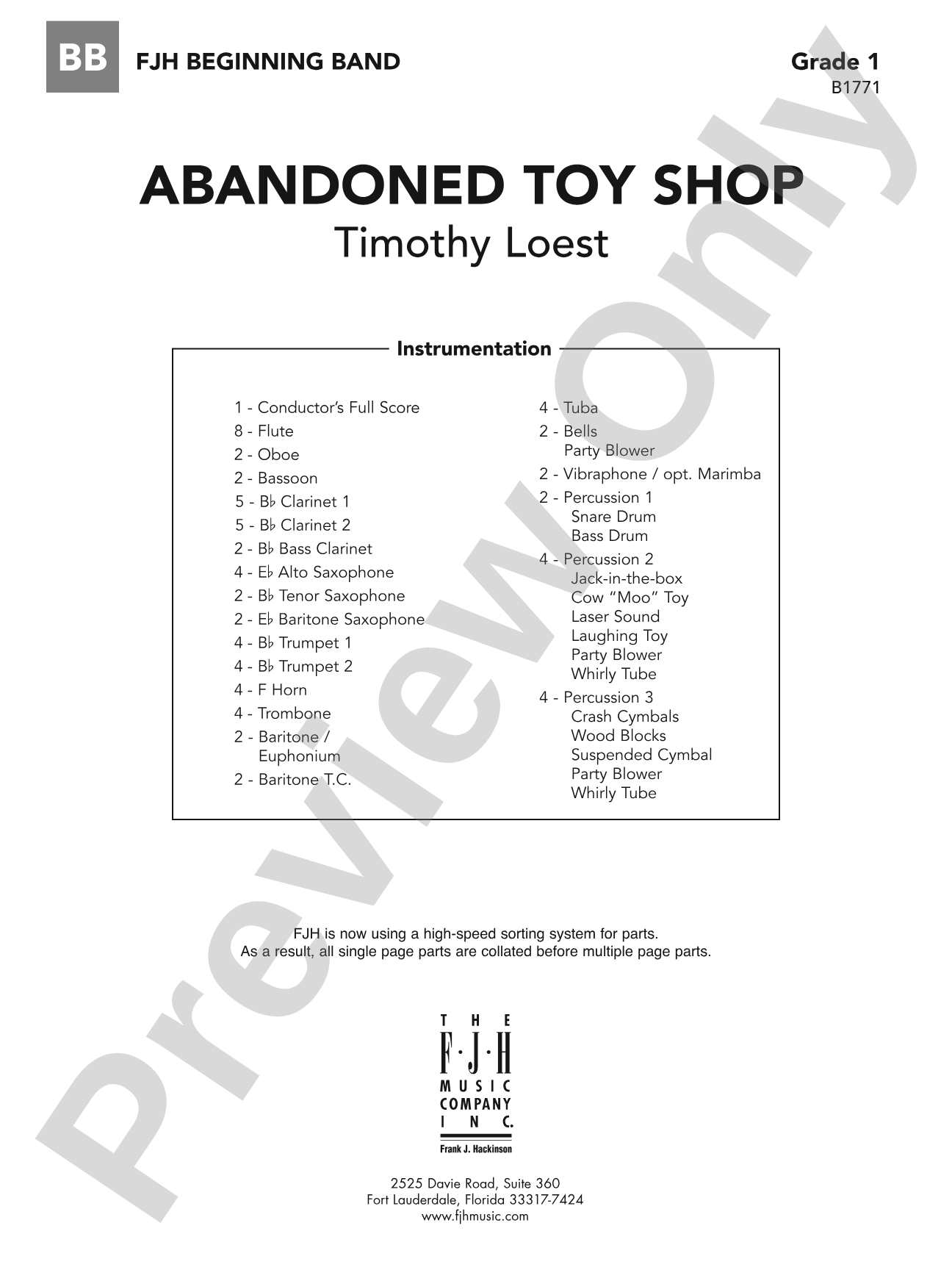 Abandoned Toy Shop: Concert Band Conductor Score & Parts