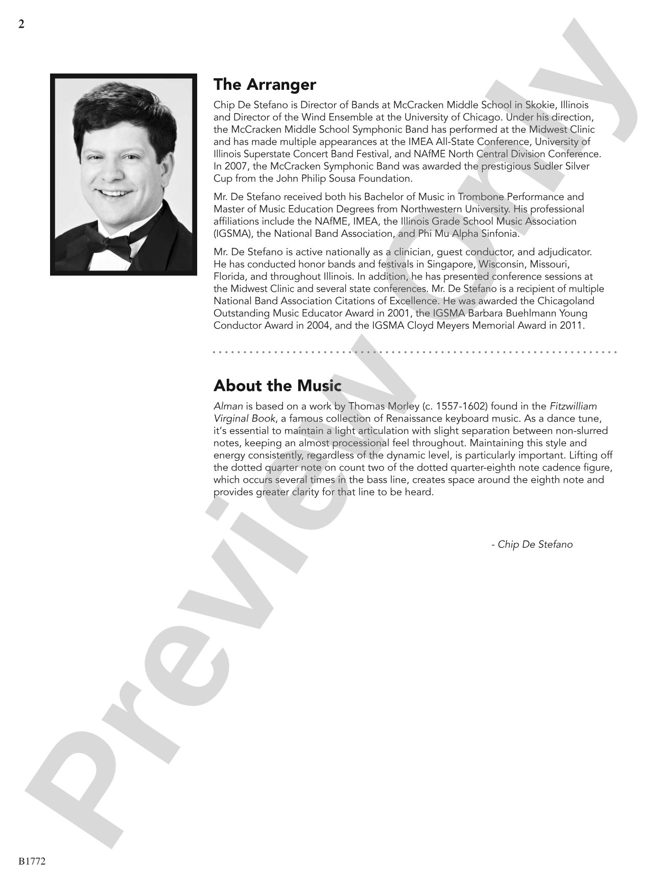 Alman: Concert Band Conductor Score & Parts
