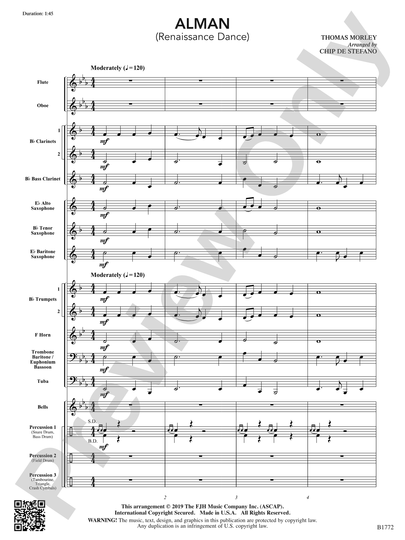 Alman: Concert Band Conductor Score & Parts