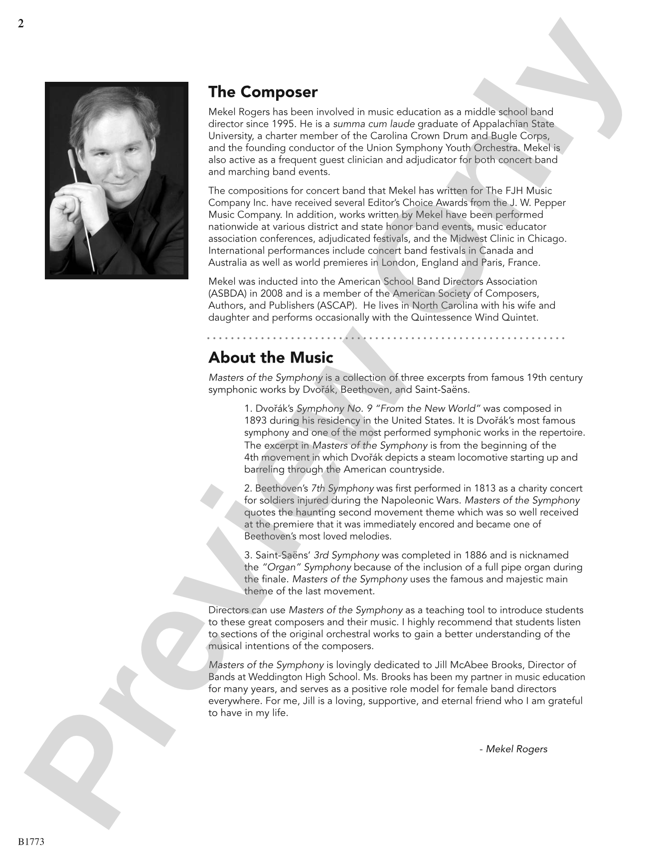 Masters of the Symphony: Concert Band Conductor Score & Parts