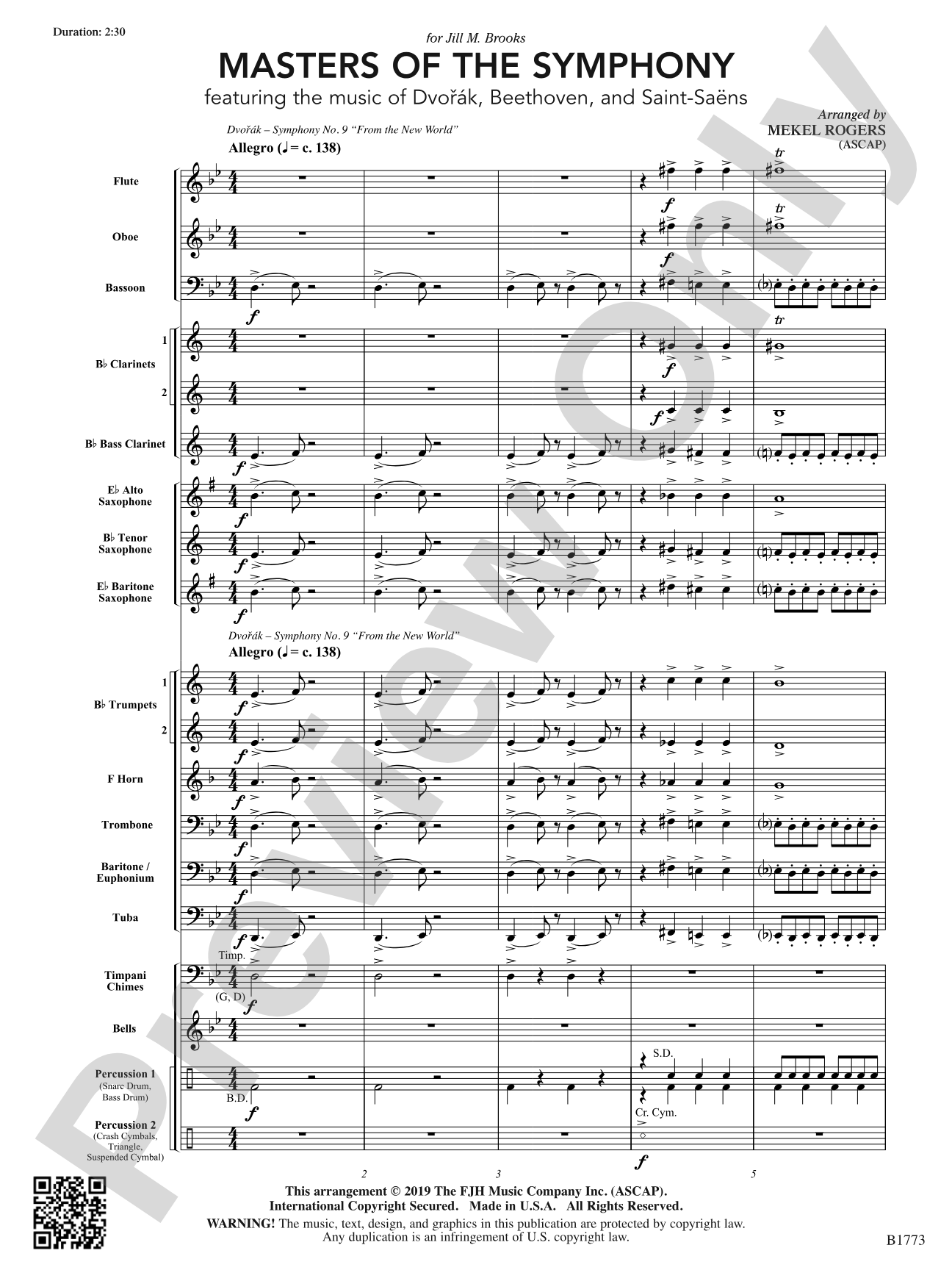 Masters of the Symphony: Concert Band Conductor Score & Parts