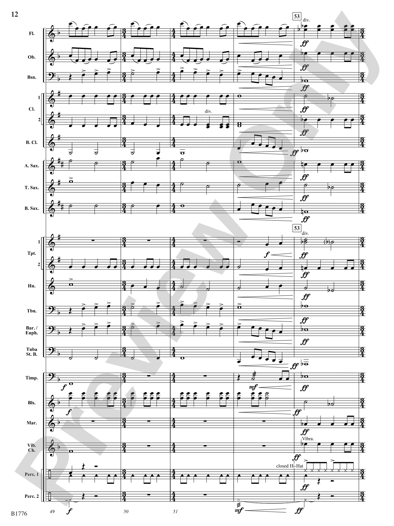 Thunderbolt Fanfare: Concert Band Conductor Score & Parts