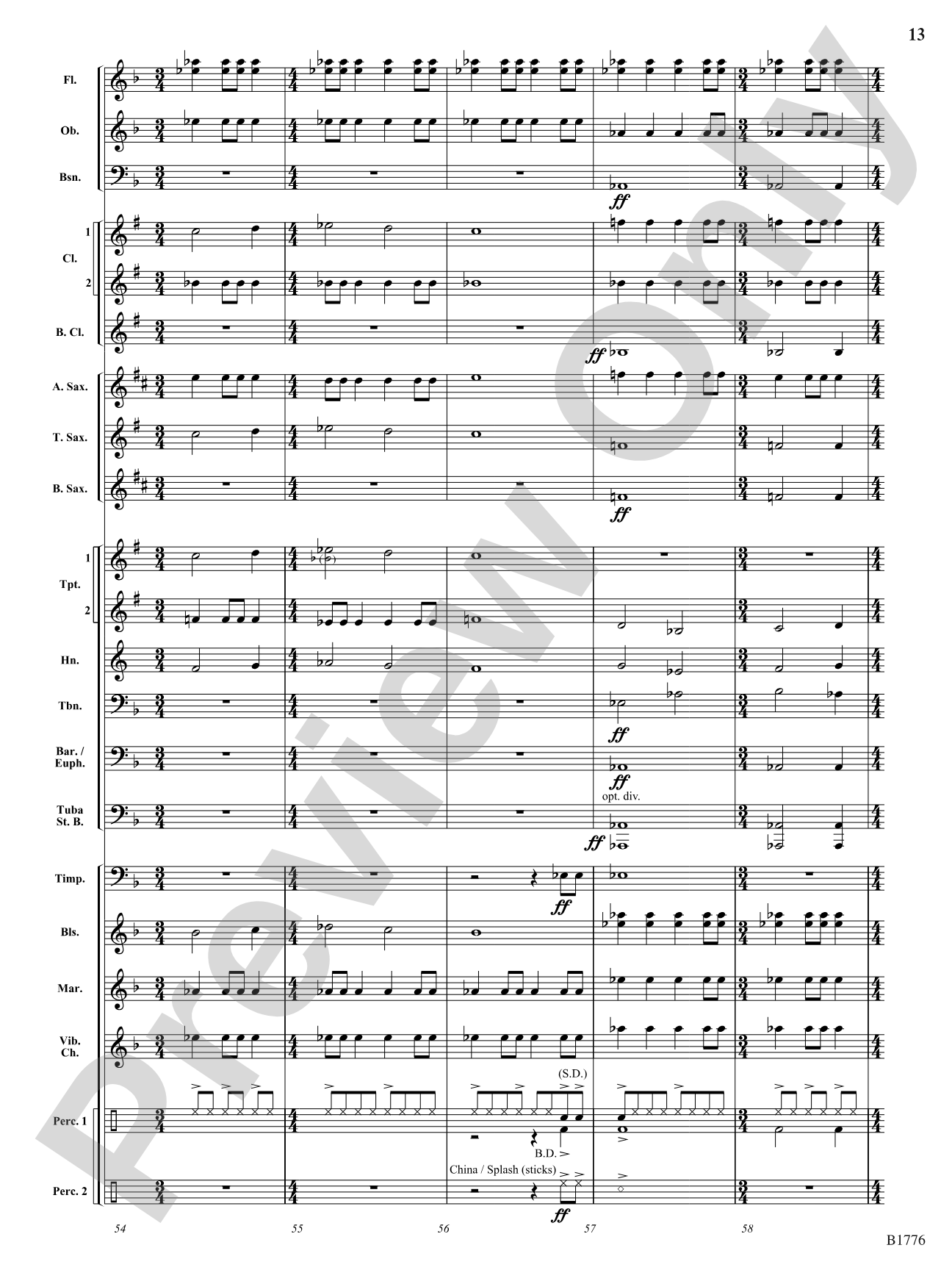 Thunderbolt Fanfare: Concert Band Conductor Score & Parts
