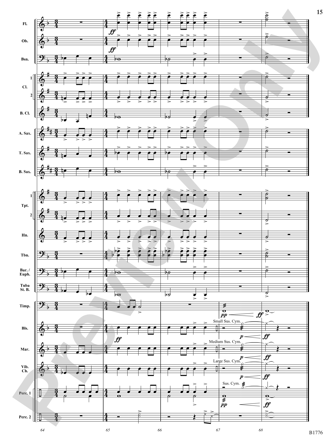 Thunderbolt Fanfare: Concert Band Conductor Score & Parts