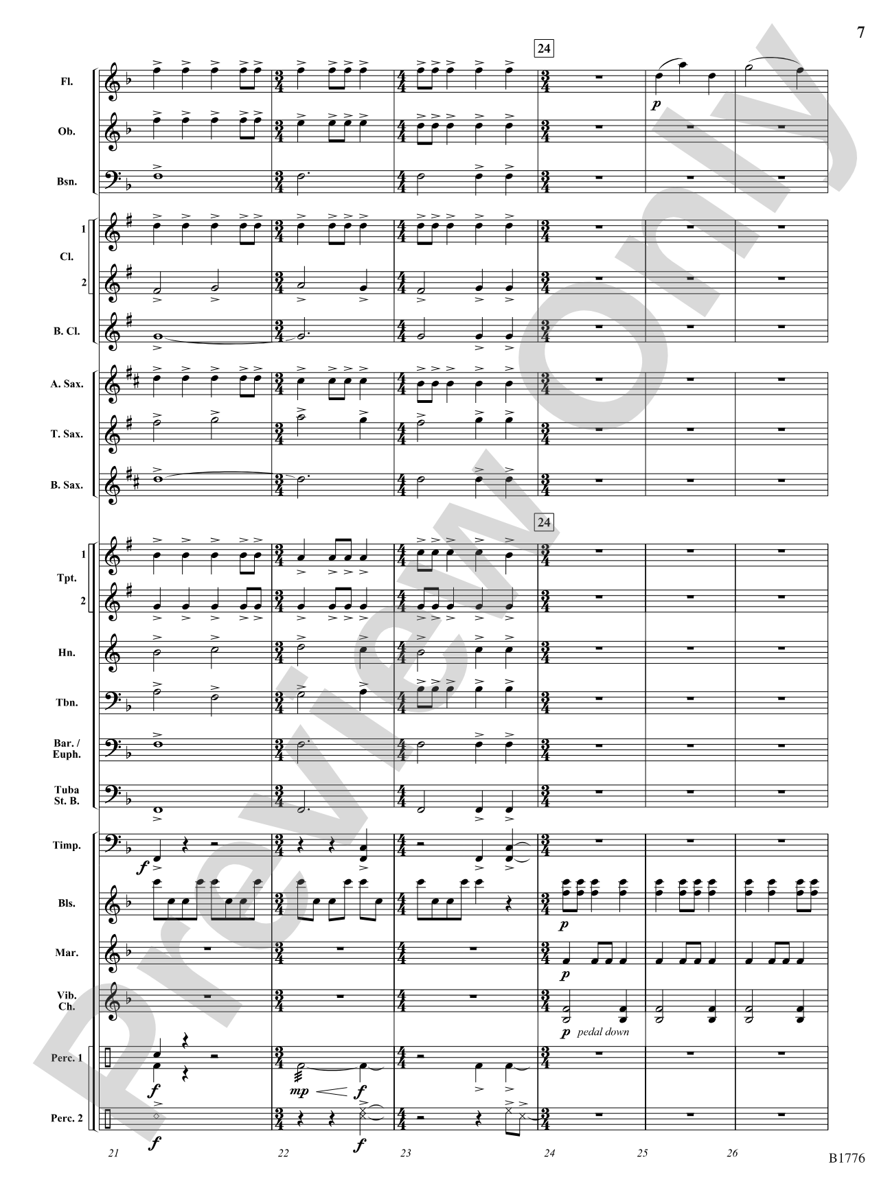 Thunderbolt Fanfare: Concert Band Conductor Score & Parts