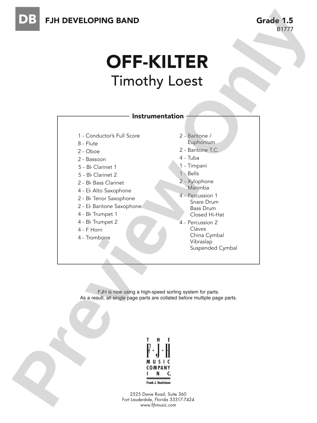 Off-Kilter: Concert Band Conductor Score & Parts