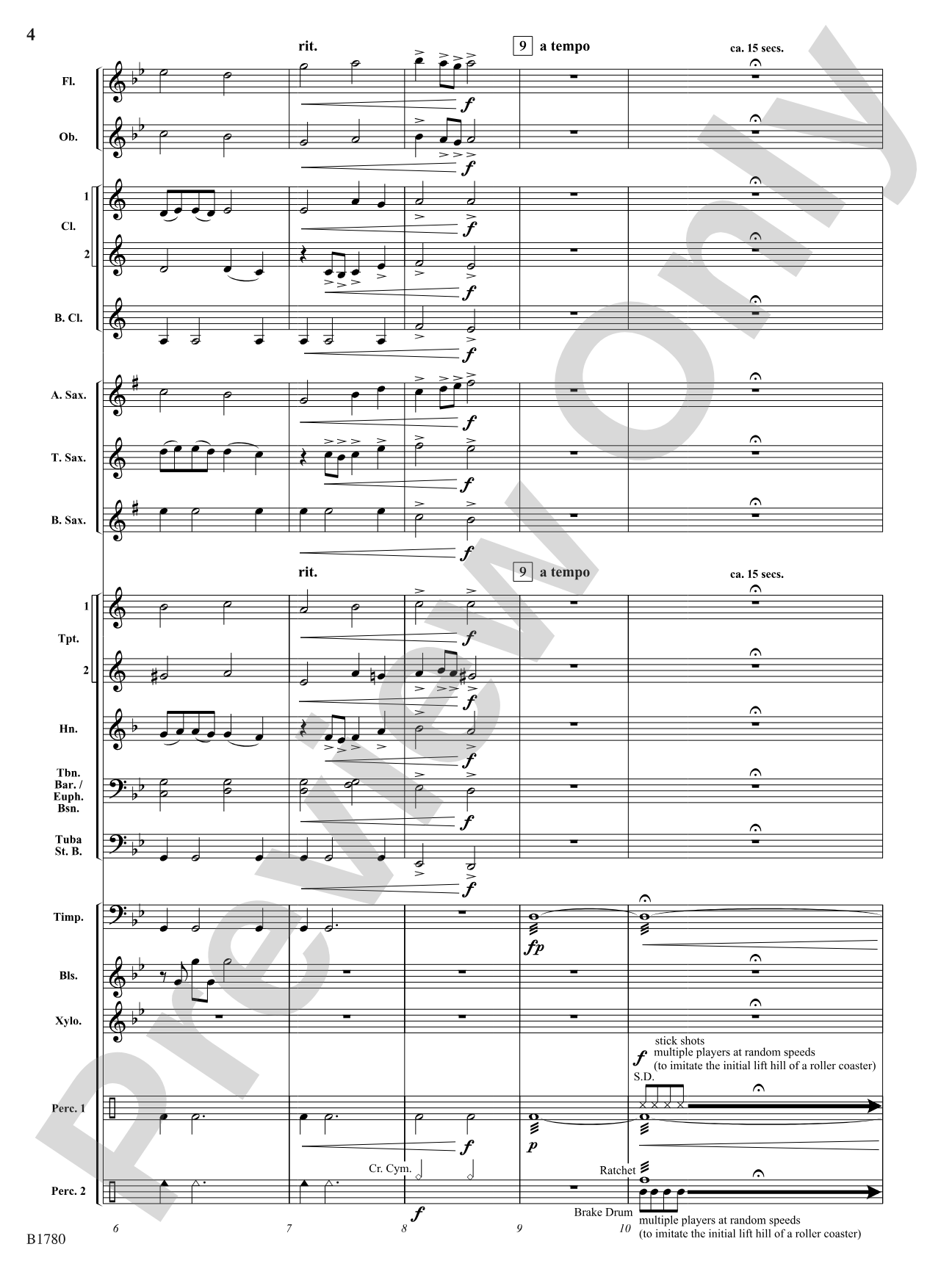 Thrill Ride: Concert Band Conductor Score & Parts
