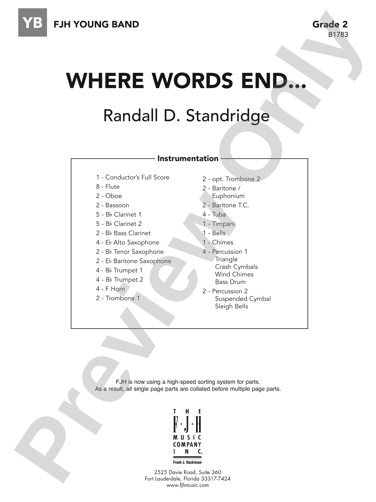 Where Words End...: Concert Band Conductor Score & Parts