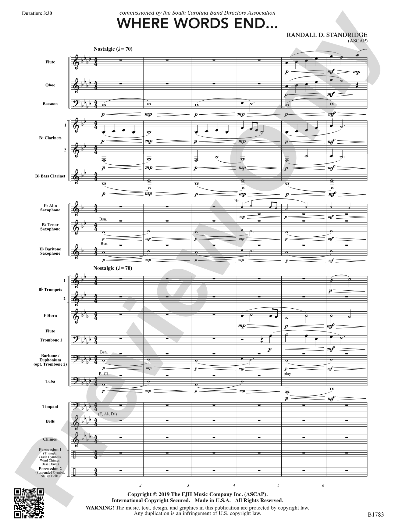 Where Words End...: Concert Band Conductor Score & Parts